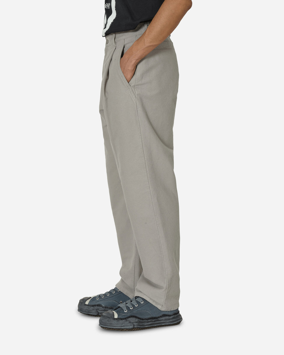 Brushed Soft Cotton One Tuck Pants Grey