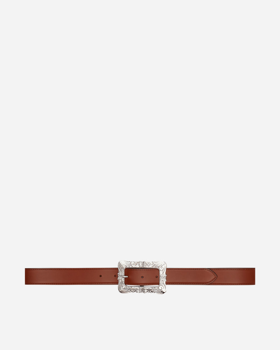 Needles Papillon Square Buckle Belt - Crocodile Embossed Leather