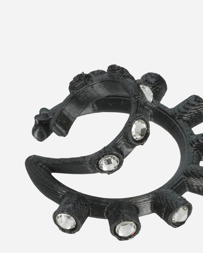 Roussey Wmns Double Snacc Earcuff Black   Jewellery Earrings F23E05 5