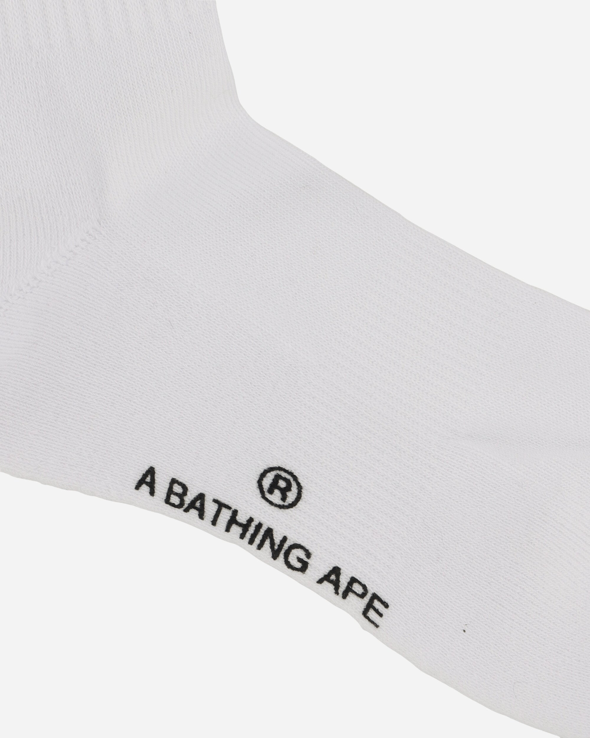 A Bathing Ape Ape Head Socks M White Underwear Socks 1K80184001 WHITE