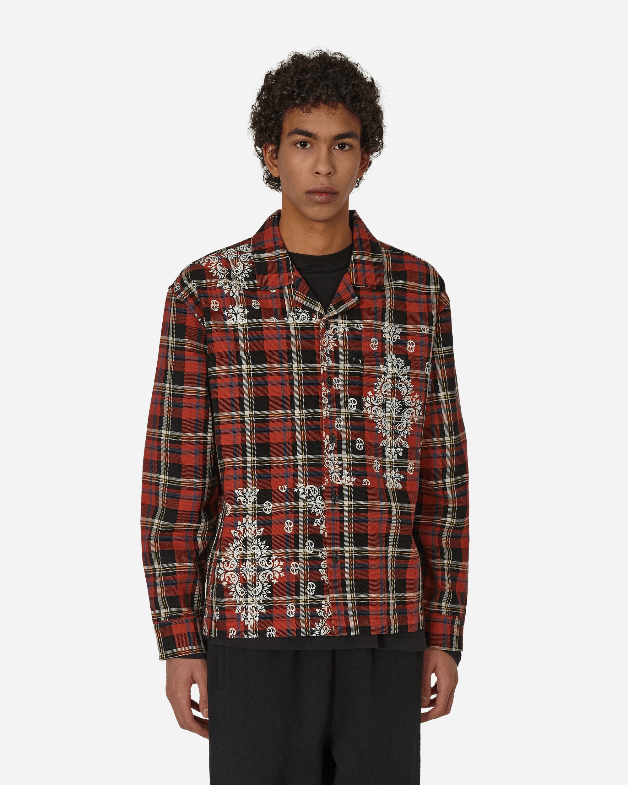 Paisley Printed Flannel Shirt Red