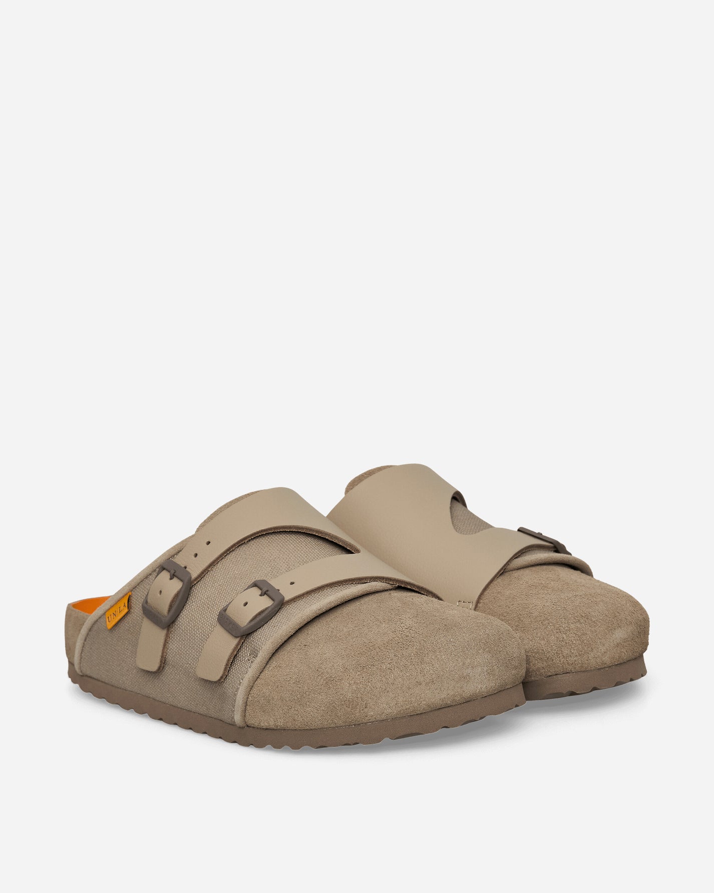 Birkenstock Bimshire Exq Leather Canvas Union Beige Taupe Sandals and Slides Sandals and Mules 1029705