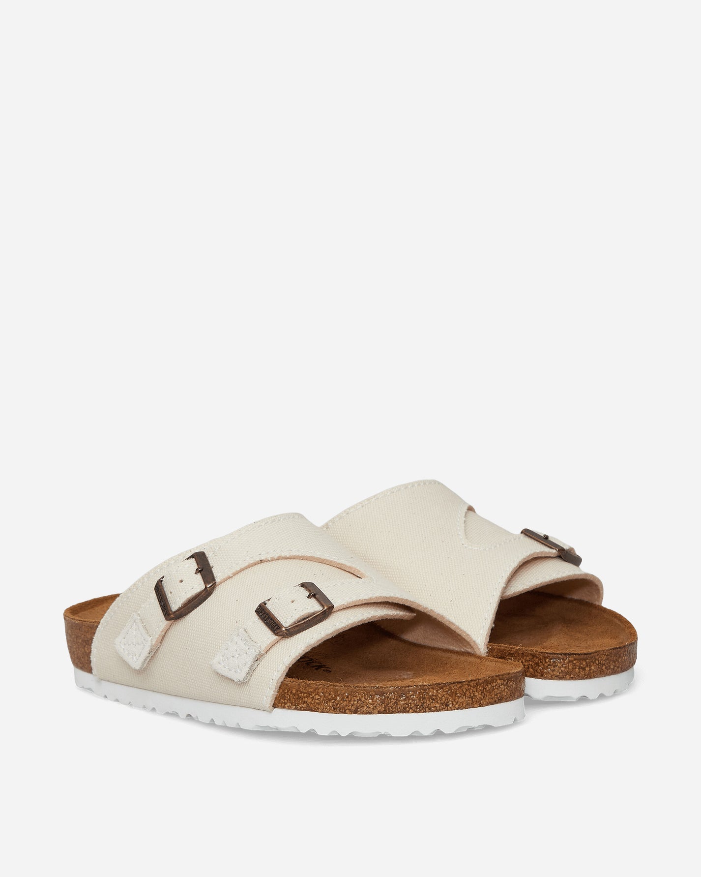 Birkenstock Zürich Suede Leather/Canvas Eggshell Sandals and Slides Sandals and Mules 1028800