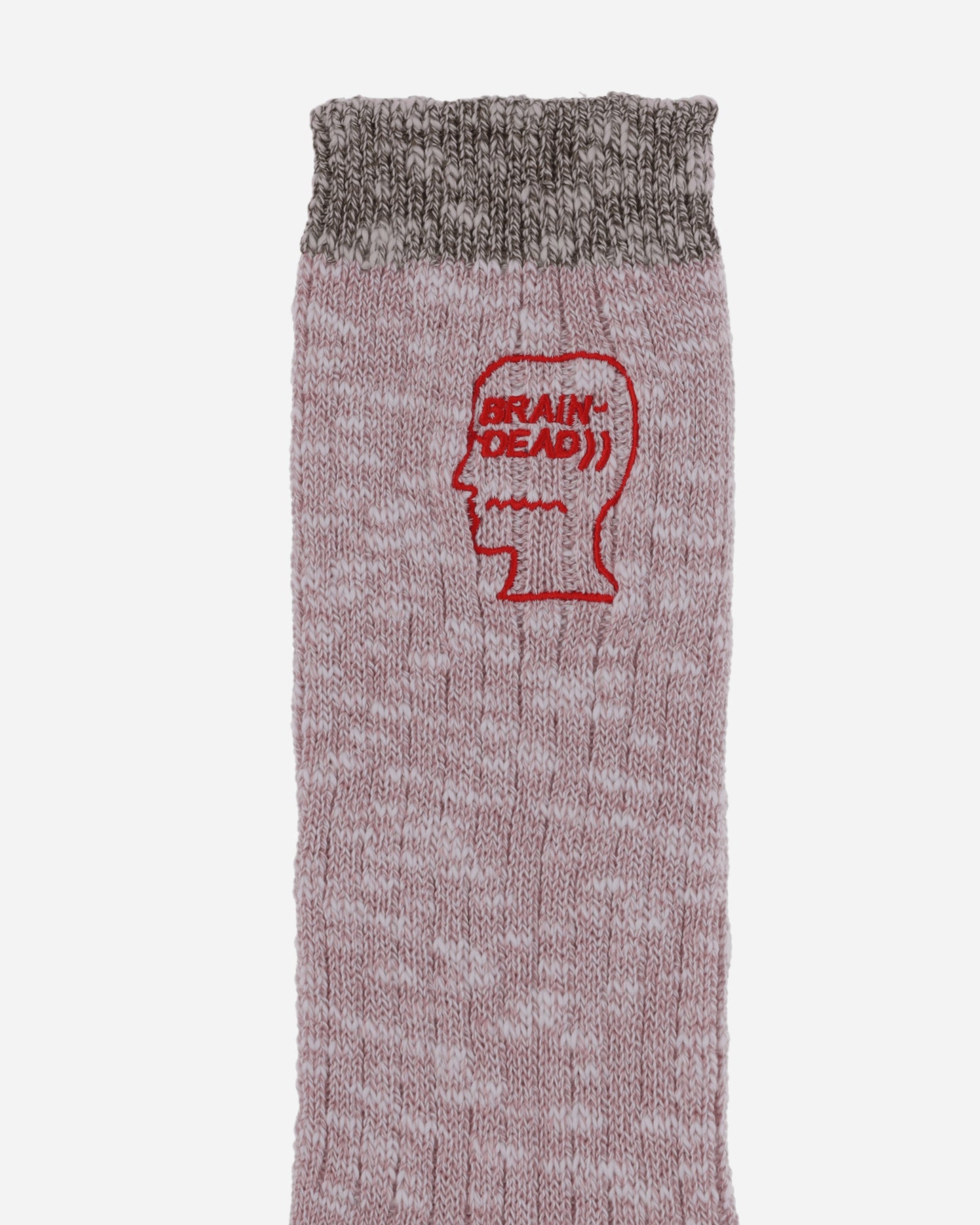 Brain Dead Marled Logohead Socks Pink Underwear Socks A09004014 PNK