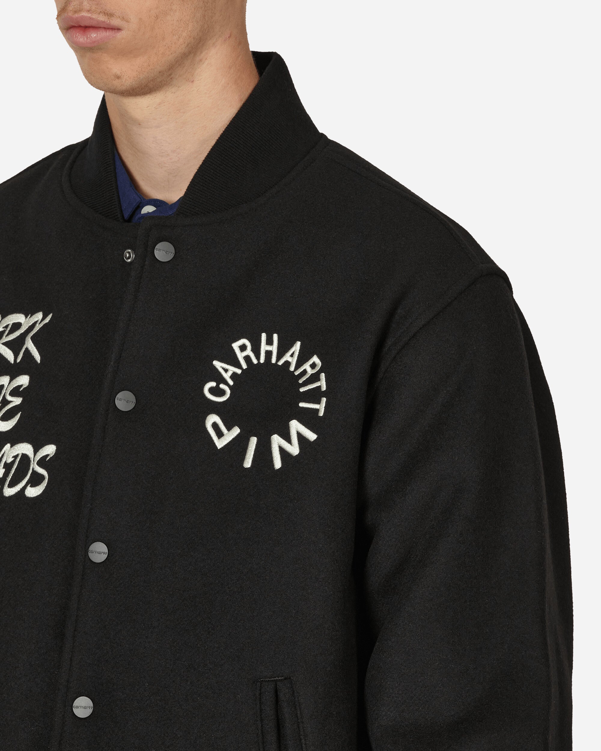 Carhartt WIP Work Varsity Bomber Black Coats and Jackets Bomber Jackets I032435 89XX