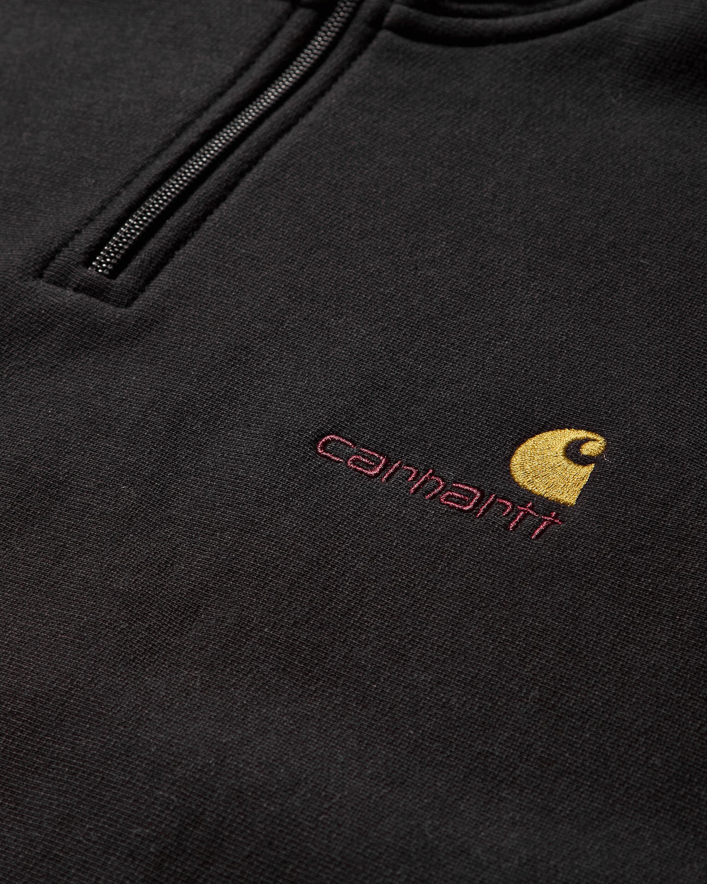 Carhartt WIP Half Zip American Script Sweat Black Sweatshirts Crewneck I027014 89XX