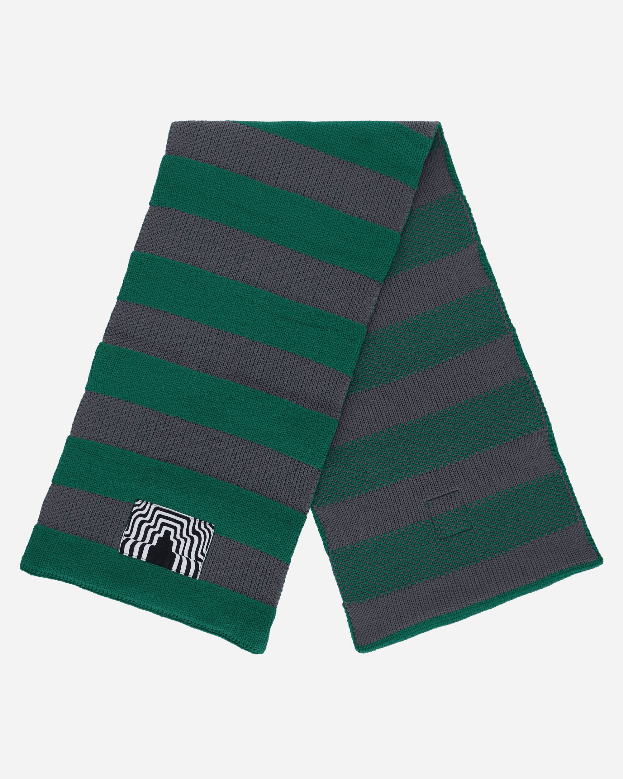 Cav Empt Poly Knit Stripe Scarf Green Gloves and Scarves Scarves and Warmneck CES24G02 001