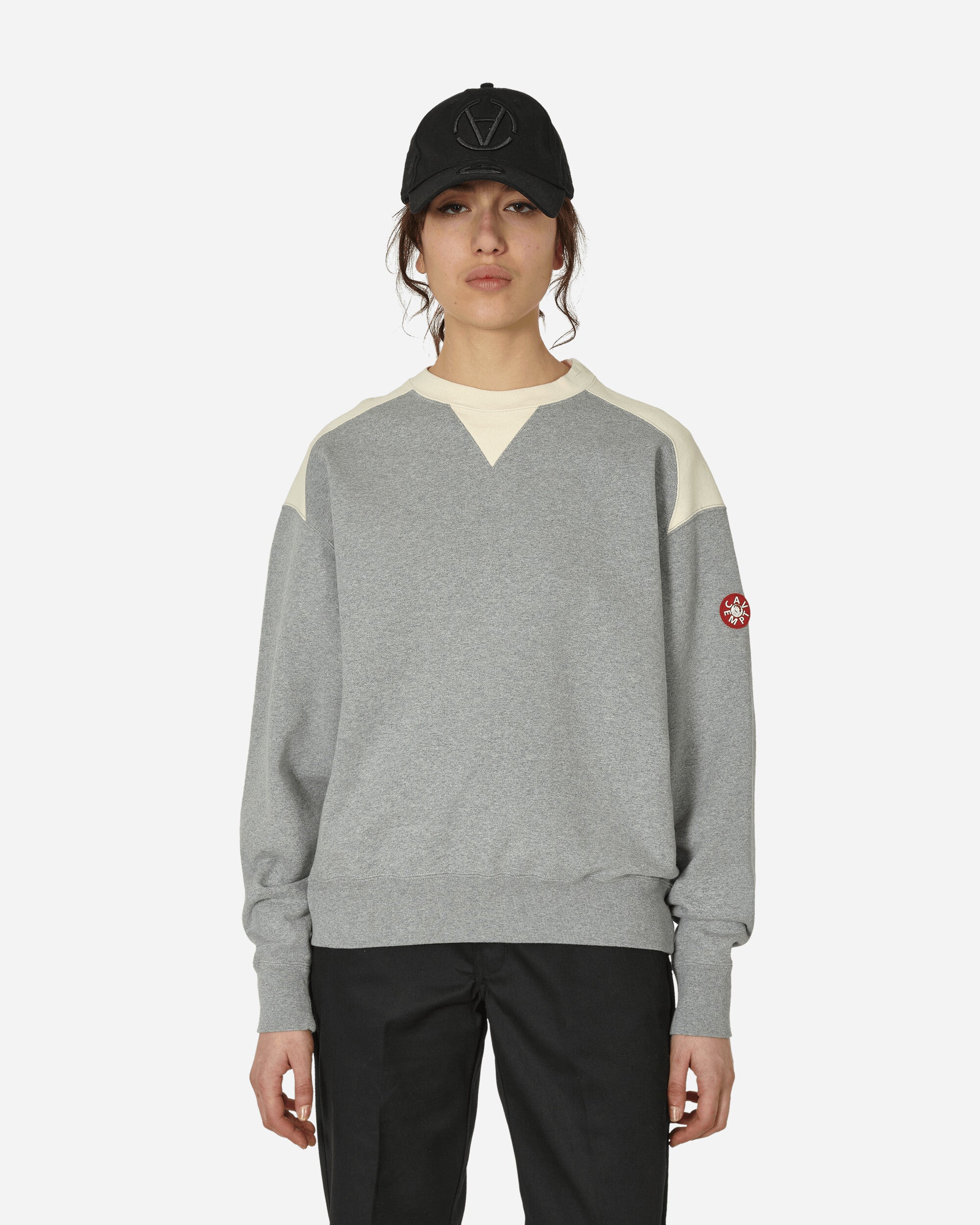 Panel Shoulder Crewneck Sweatshirt Grey