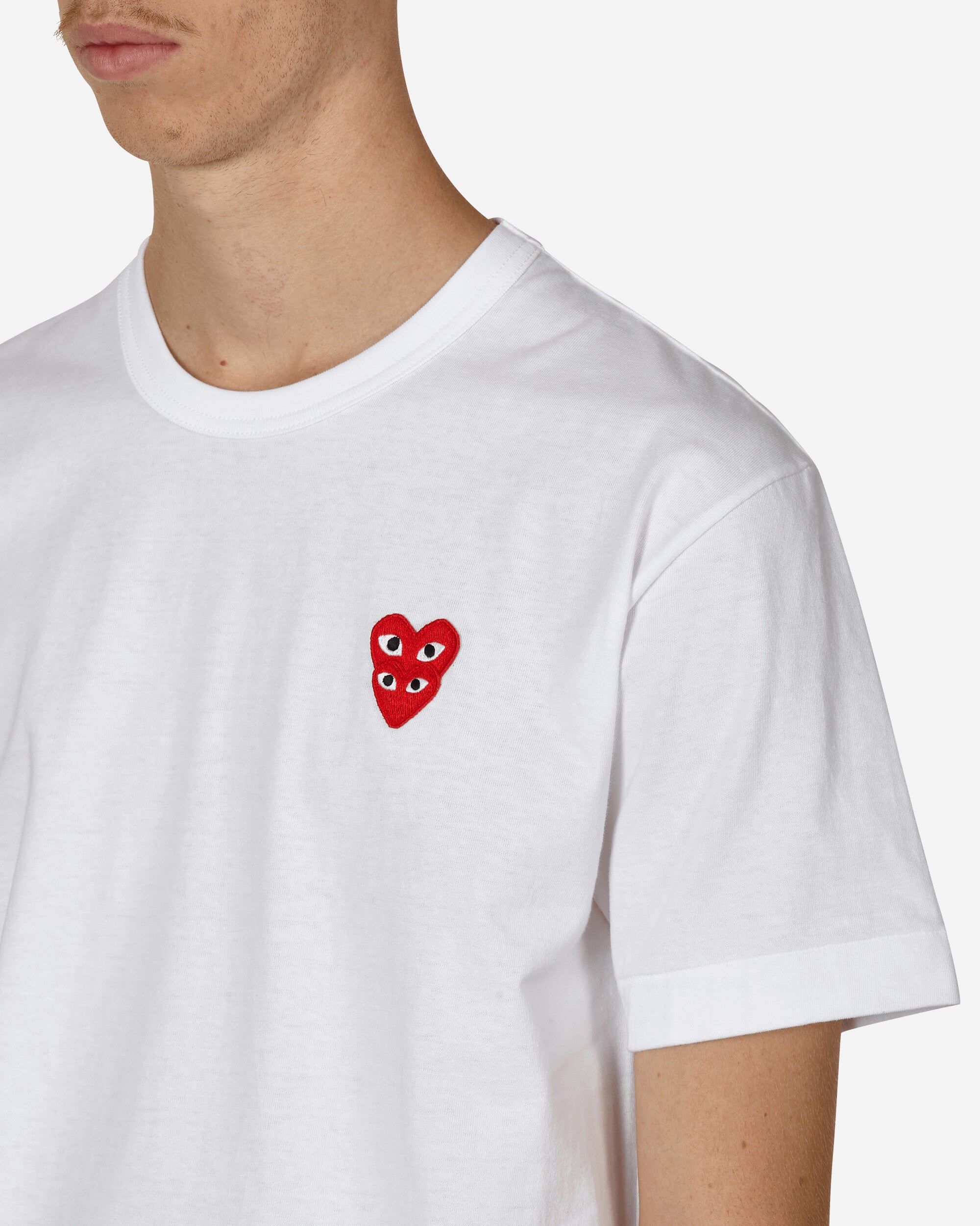 Comme Des Garçons Play T-Shirt Short Sleeve White T-Shirts Shortsleeve P1T288  2