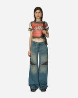 Guess USA Gusa Lowrise Wide Leg Denim Gusa Used Indigo Was Pants Trousers W4GU32D4RV1 GUUI