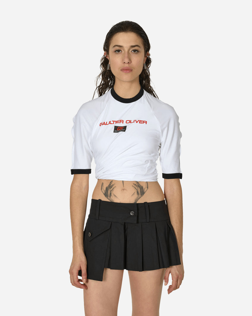 Jean Paul Gaultier Wmns Jersey Twisted Ringer Tee White T-Shirts Shortsleeve TS070I-J062 01
