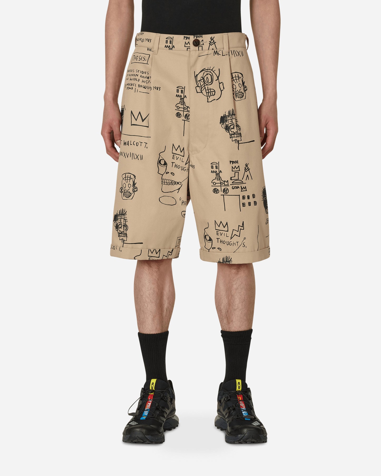 Junya Watanabe Man Men'S Pants Beige/Black Shorts Short WK-P003-S23 1