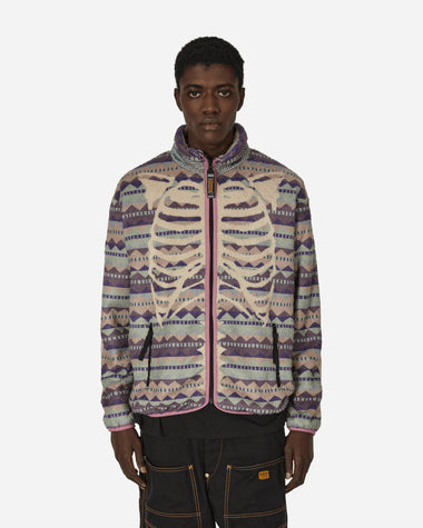 KAPITAL Ashland Stripe & Bone Fleece Zip Blouson Purple Sweatshirts Fleece EK-1516 2