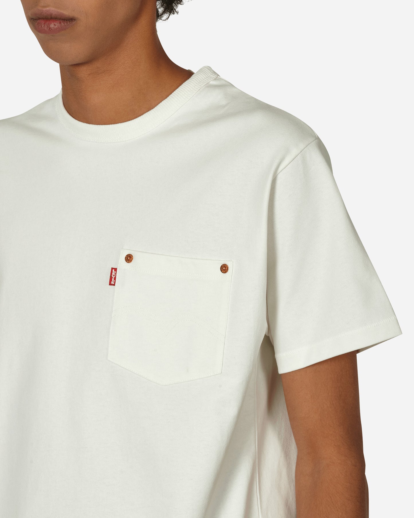 KENZO Paris Kenzo X Levi'S Pocket T-Shirt Blanc Casse T-Shirts Shortsleeve FD65TS036LE7 02