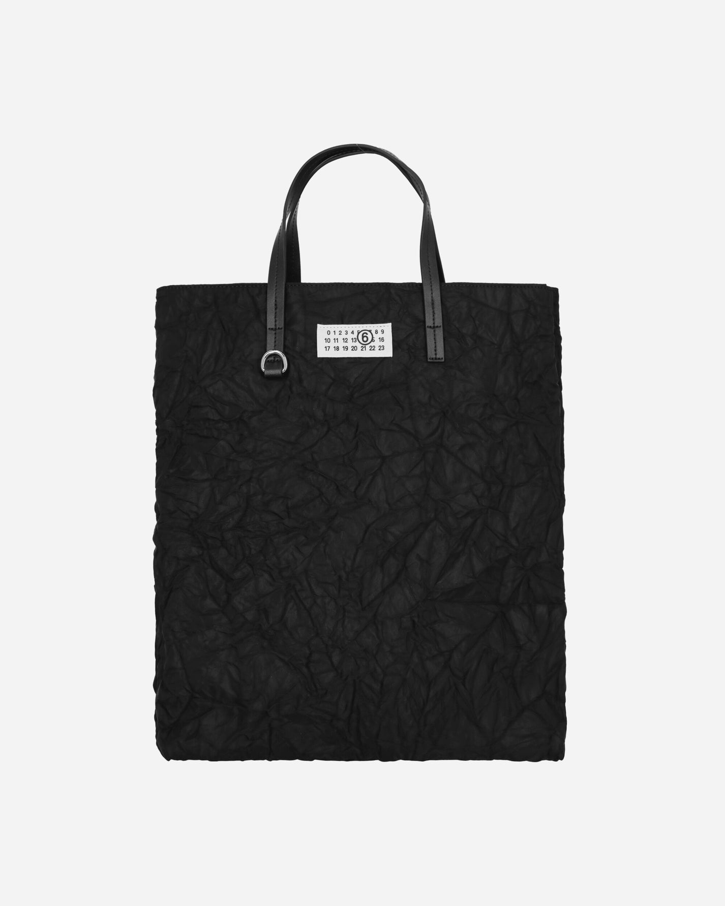 MM6 Maison Margiela Wmns Shopping Bag Wrinkle Fabric Black Bags and Backpacks Tote Bags SB5WC0013 T8013