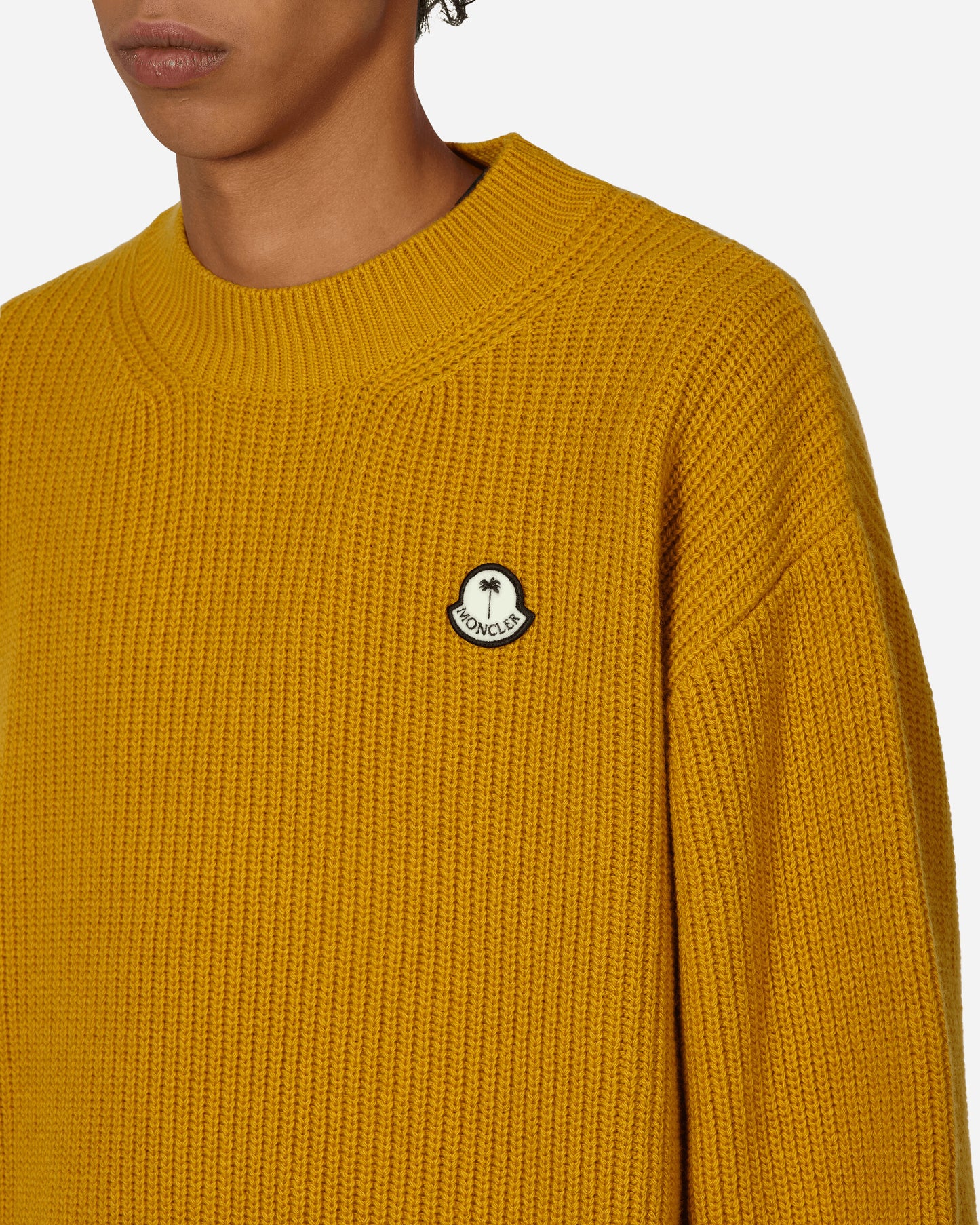 Moncler Genius Crewneck Sweater X Palm Angels Mustard Knitwears Sweaters 9C00002M1241 131
