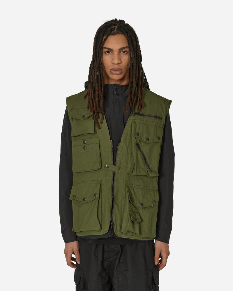 Needles Field Vest - C/N Oxford Cloth Olive Coats and Jackets Vests OT091 A