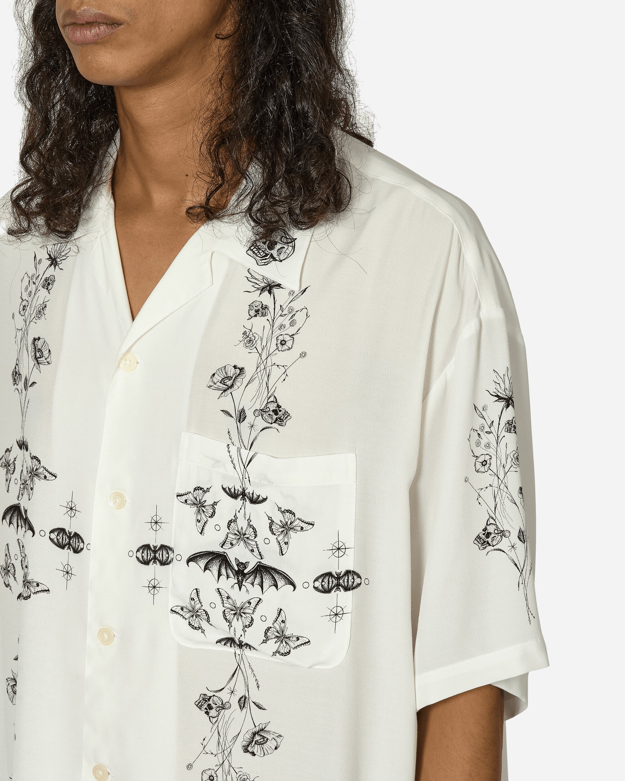 Neighborhood Nh x Dr Woo . Hawaiian Shirt Ss White Shirts Shortsleeve Shirt 241TSDWN-SHM01S WH