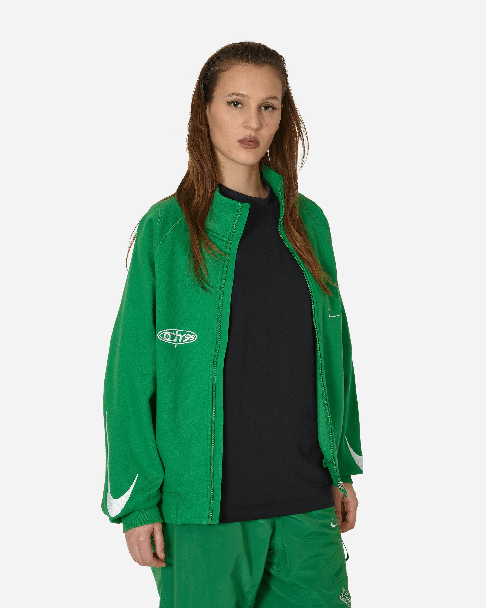 Nike green 2024 track jacket