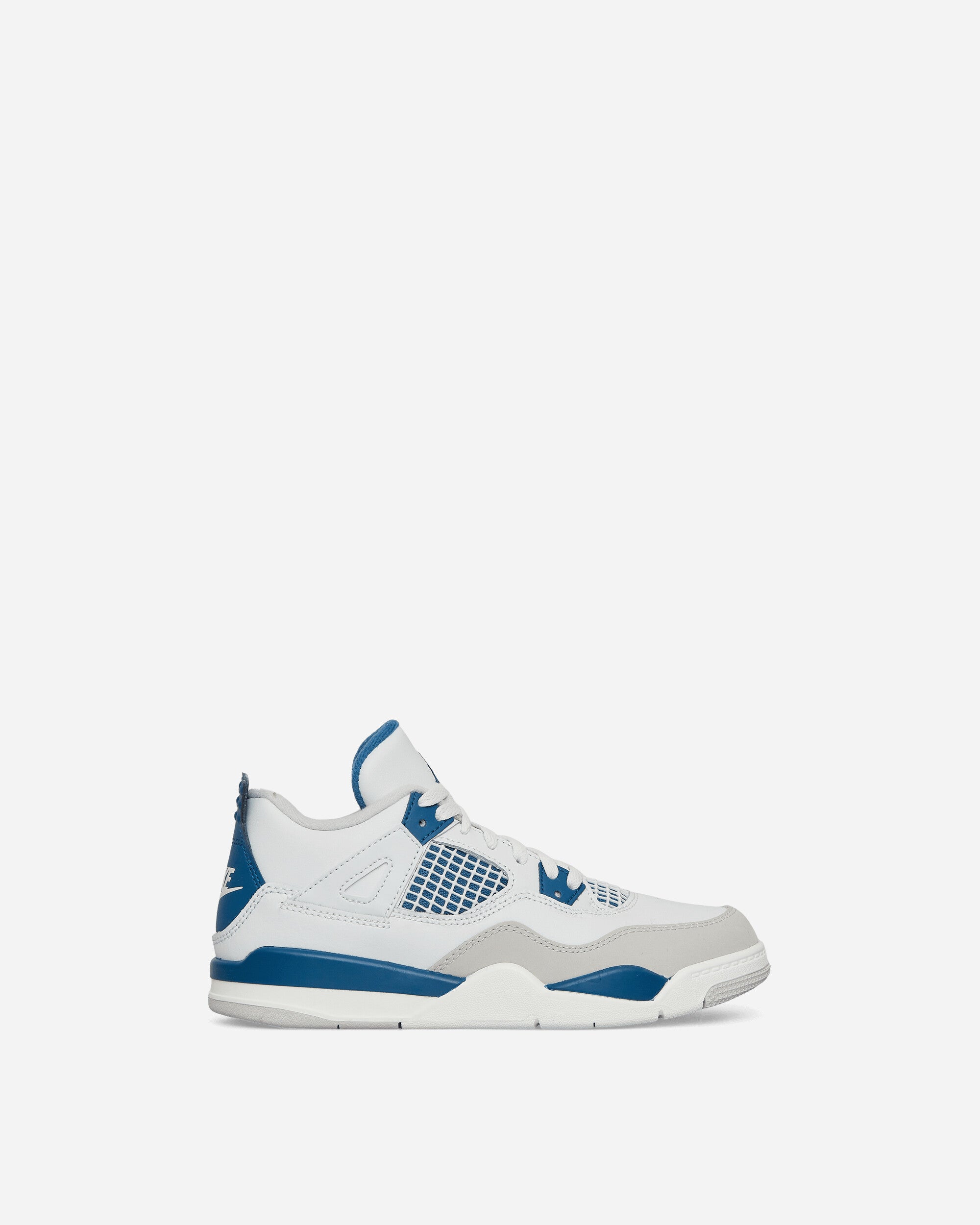 Air Jordan 4 Retro (PS) Sneakers Off White / Military Blue