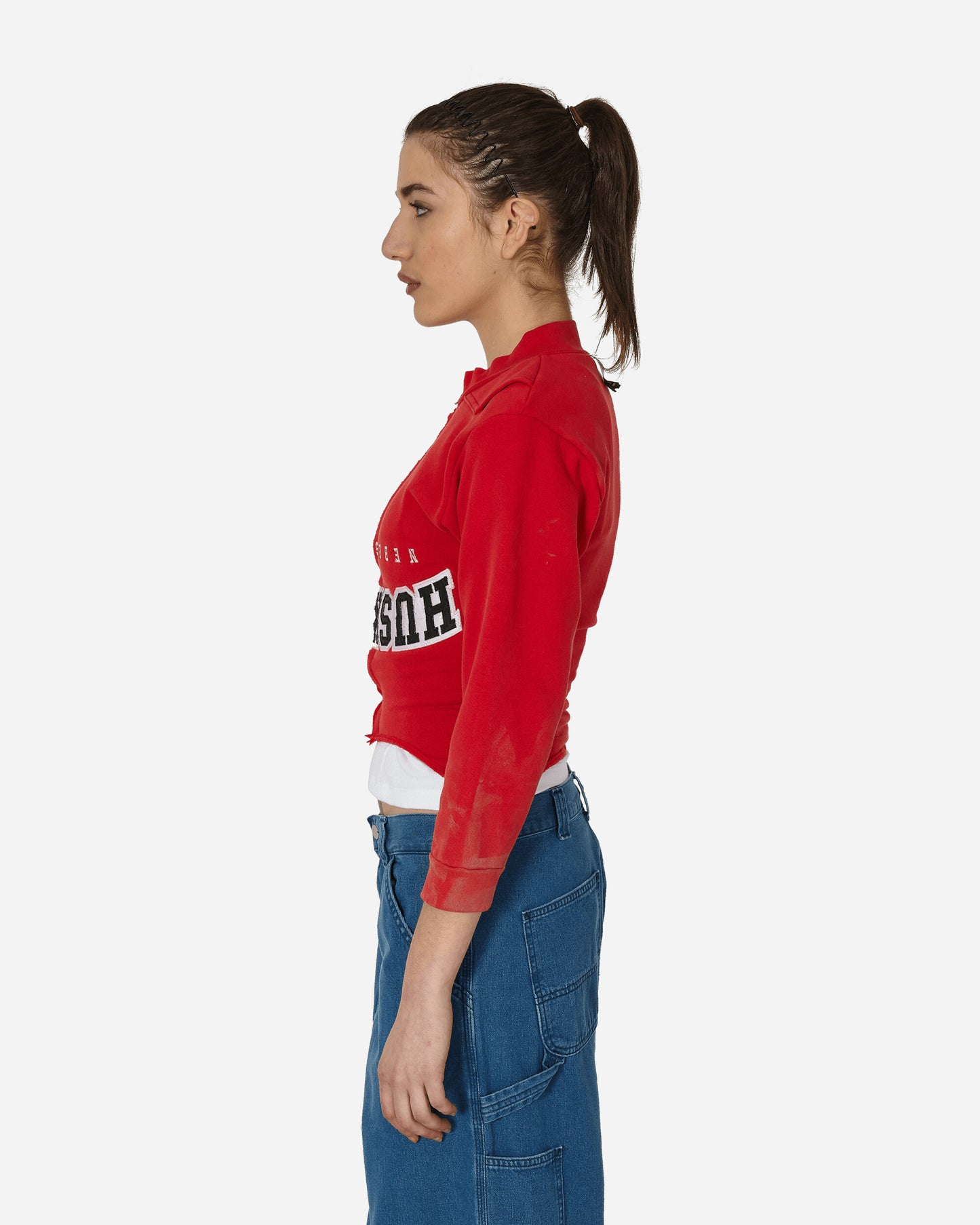 Prototypes Wmns Upside Down Zip Up Red/Print Sweatshirts Track Tops PT05JTO47WWW REDPRINT