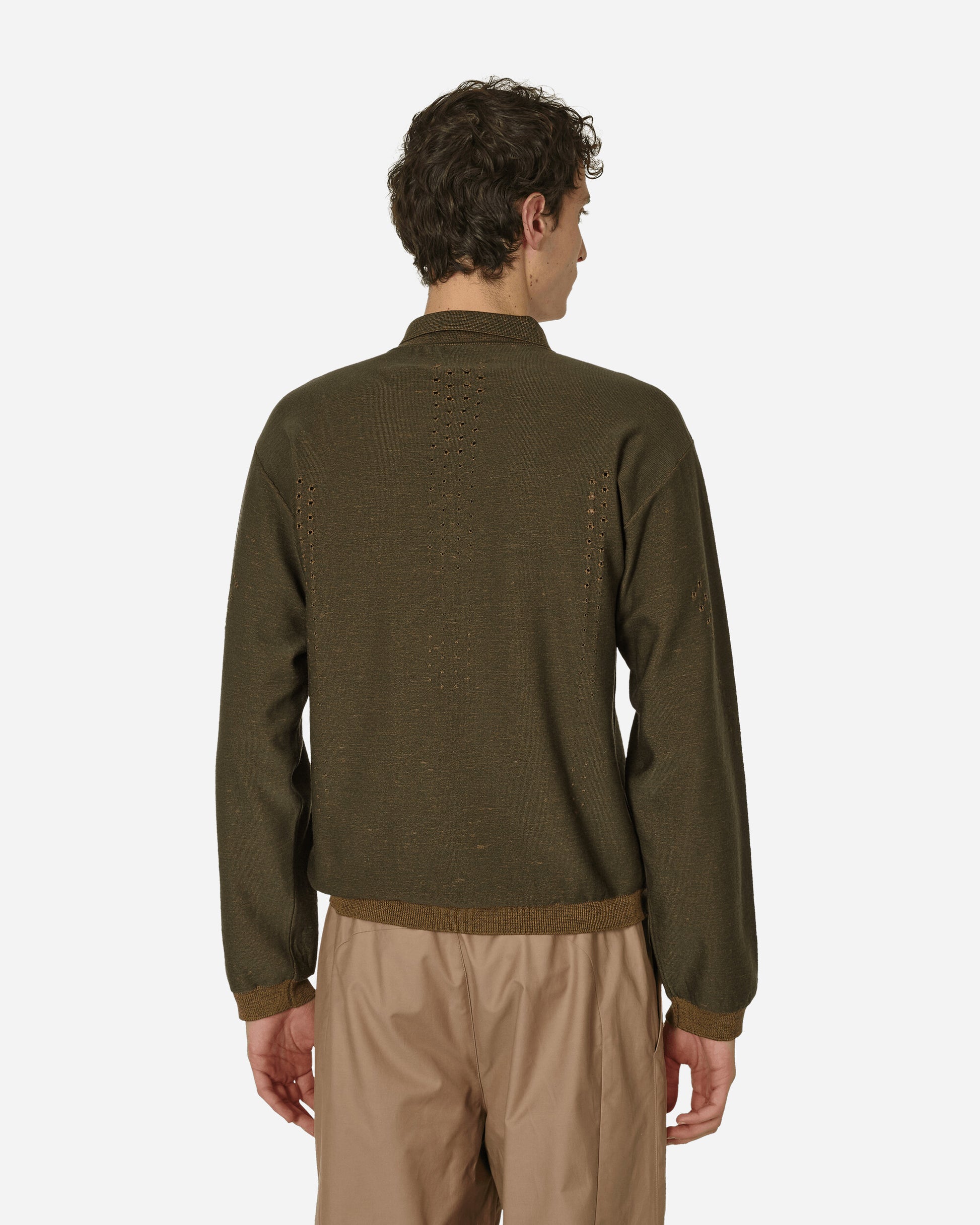 ROA Merino Polo Military Green Knitwears Sweaters RBMW078YA03 GRN0004