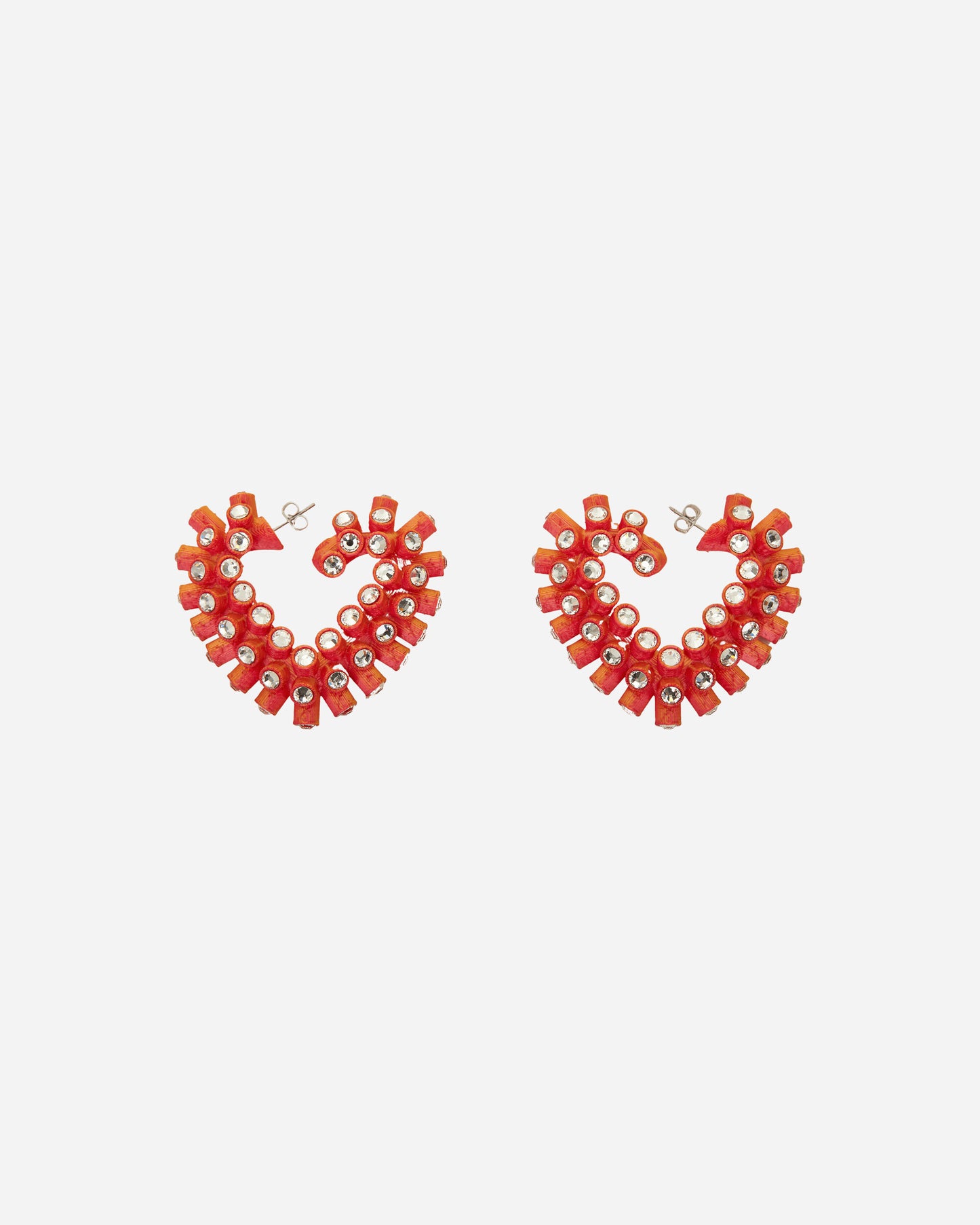 Roussey Wmns Small Bae Hoops Orange Taffetas Jewellery Earrings F22E03 1