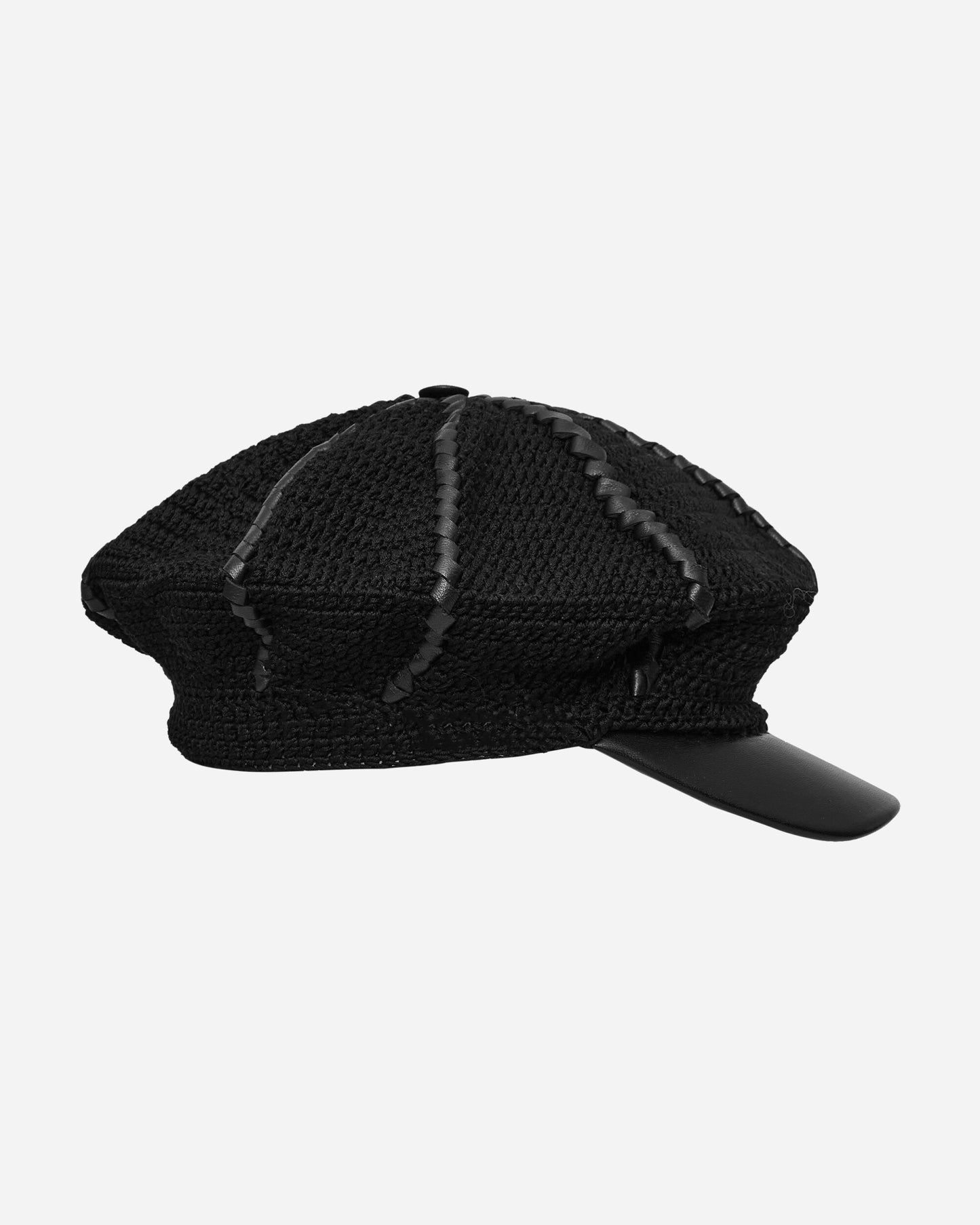 SSU Wmns Ursa Leather Lace Bakerboy Cap Black Hats Caps ULBBY BLACK