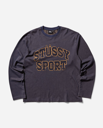 Stüssy 2Tone Cotton Mesh Ls Crew Navy T-Shirts Longsleeve 1140357SJ 0806