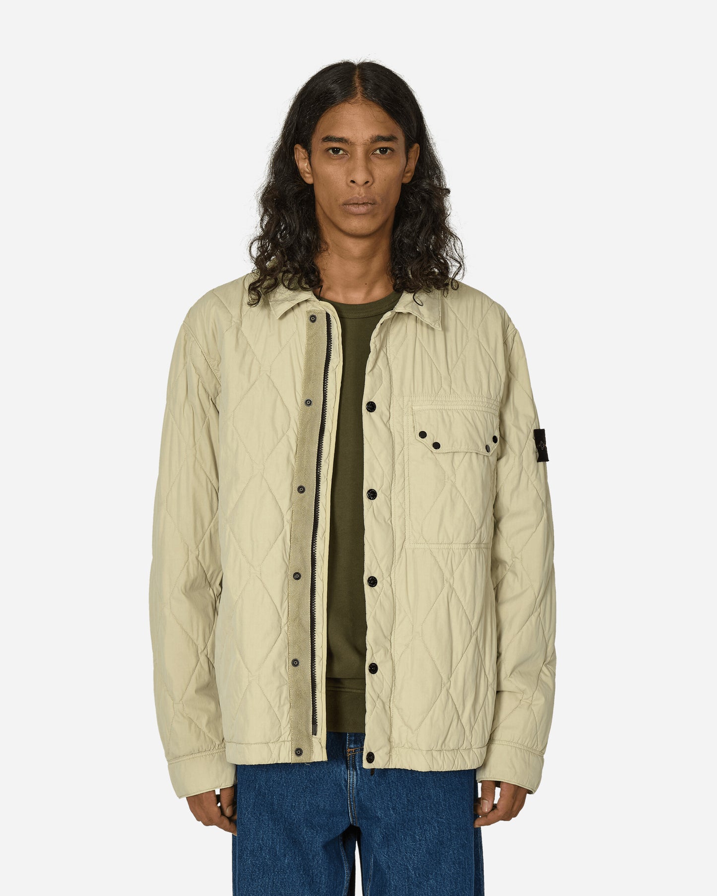 Stone Island 50 Fili Quilted Shirt Jacket Plaster Coats and Jackets Jackets 8115Q0633 V0097