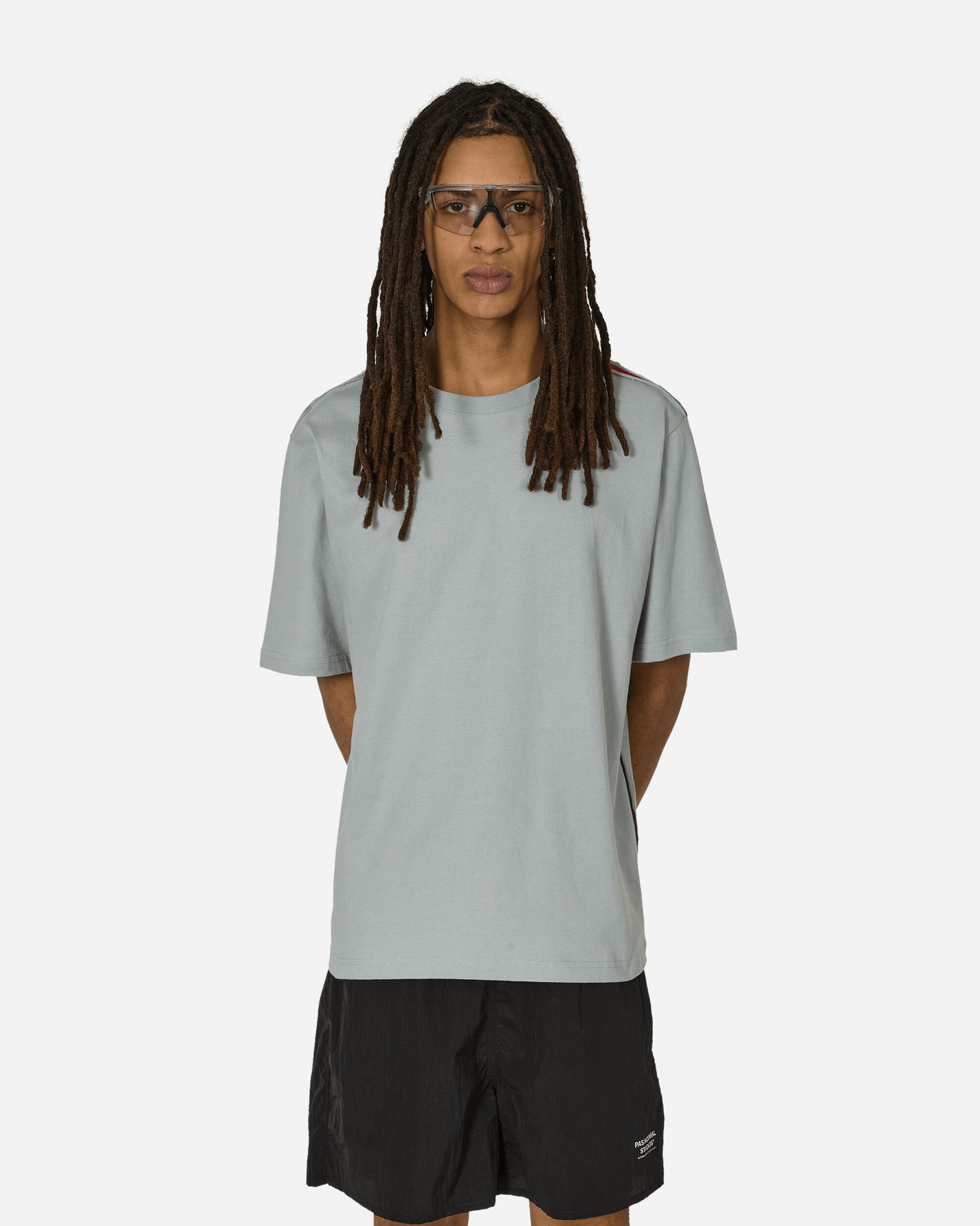 Unaffected Contrast Mesh Panel T-Shirt Misty Blue T-Shirts Shortsleeve UN24SSHTS12 MISTYBLUE