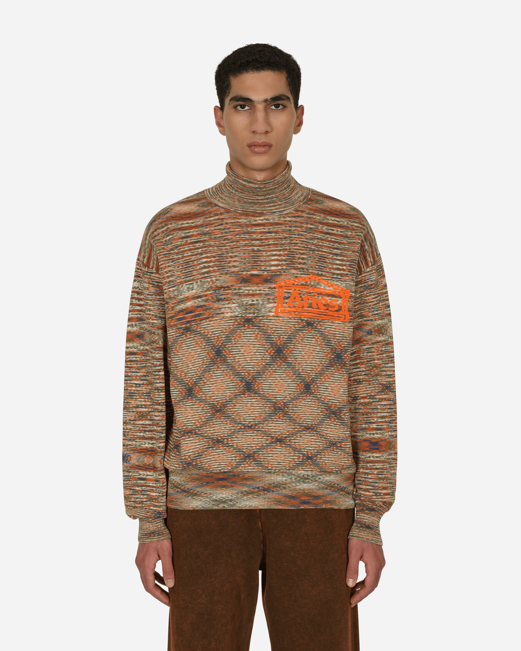 Aries Men's Henge Intarsia Crew Knit in Multi, Size M | End Clothing