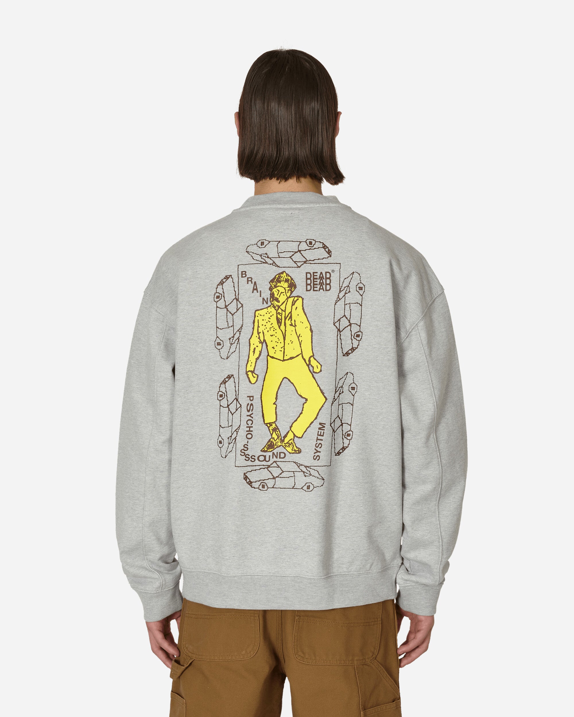 Brain Dead Progressive Artistry Crewneck Sweatshirt Heather Grey Sweatshirts Crewneck BDP23T10002865 GY07