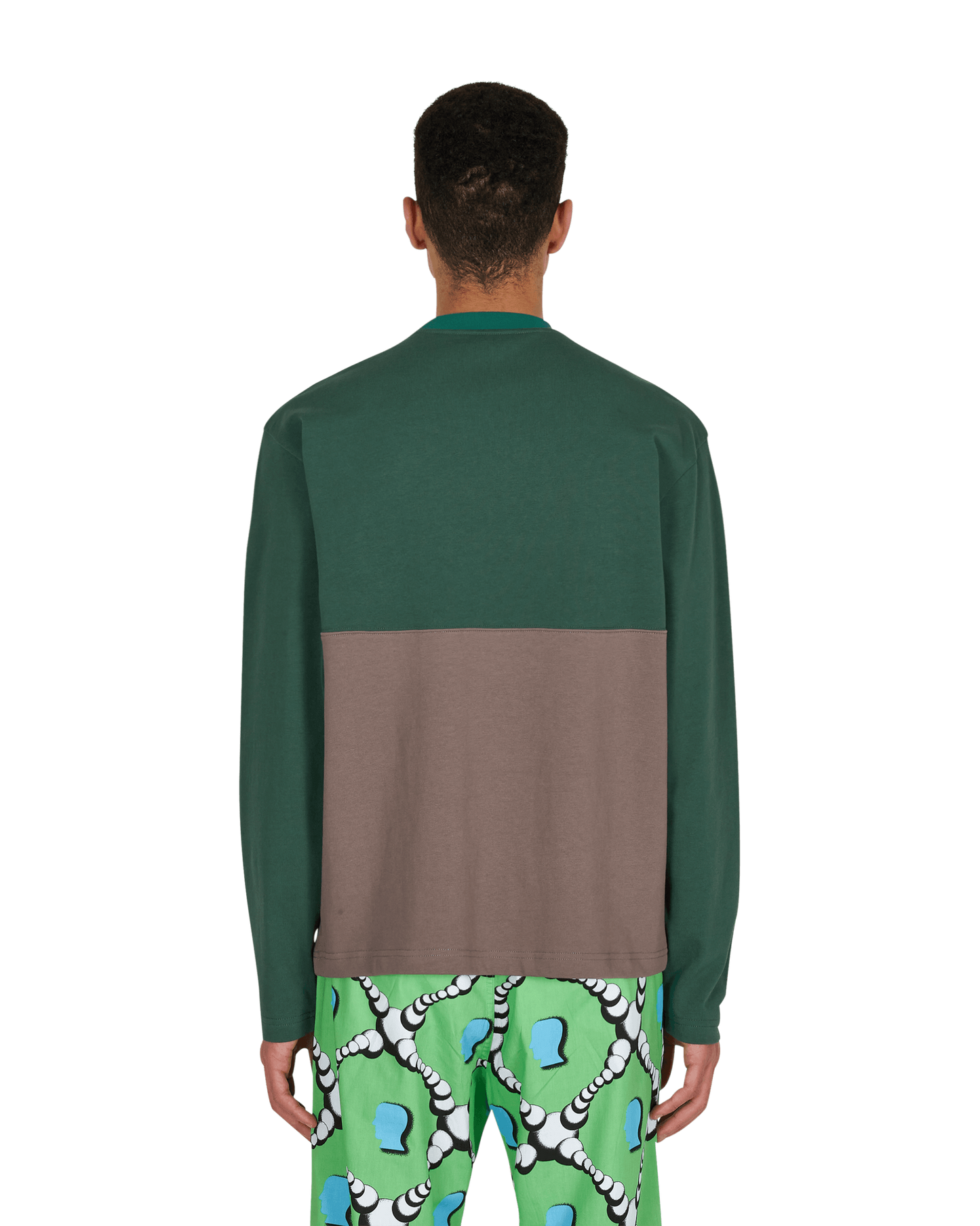 Brain Dead Embroidered Football Forest Green T-Shirts Longsleeve BDP21T01001803 GR02