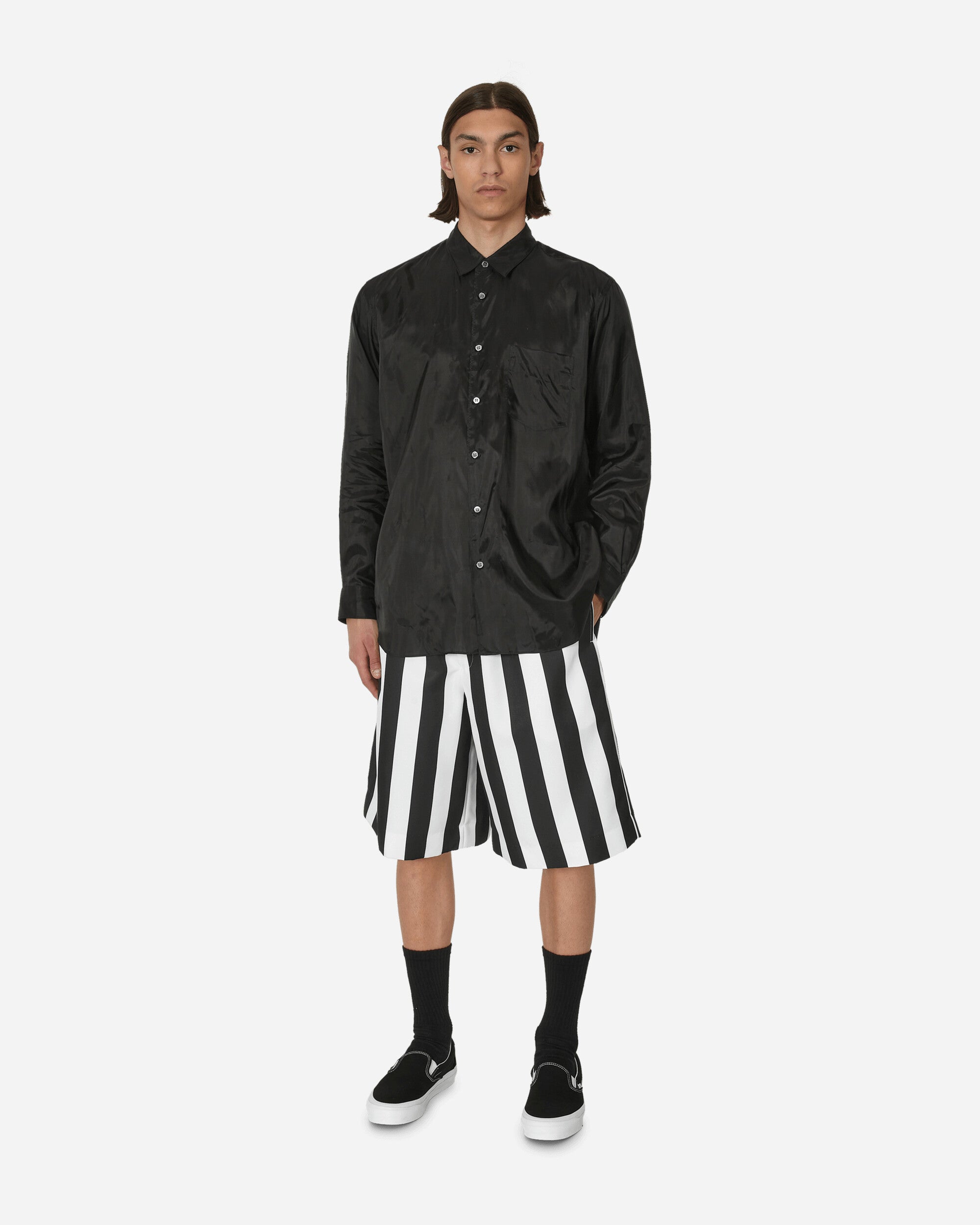 Polyester Stripe Shorts Black / White