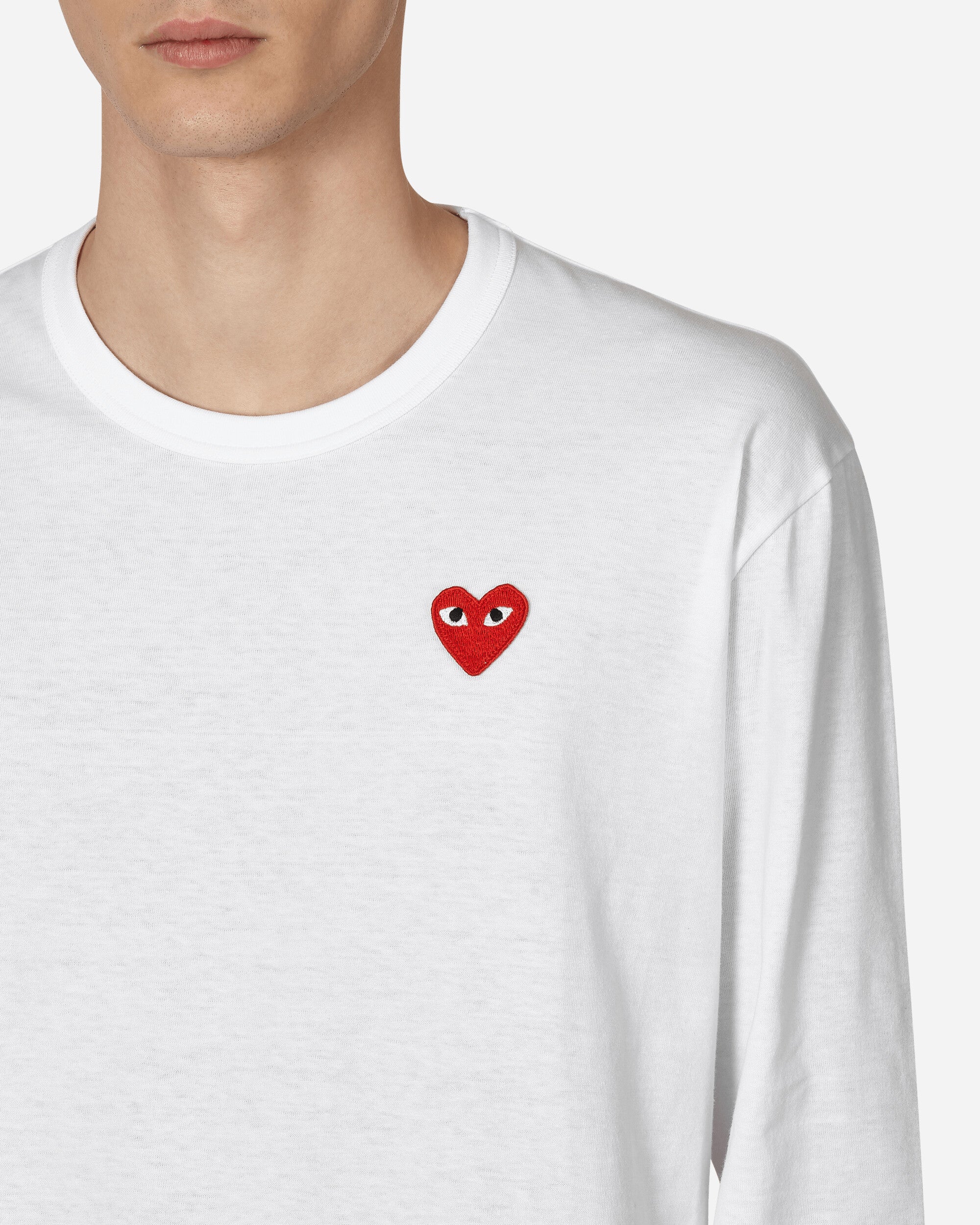 Comme Des Garçons Play Small Heart Long Sleeve T-Shirt White T-Shirts Longsleeve P1T118 2