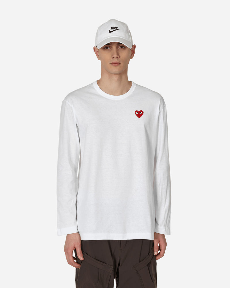 Comme Des Garçons Play Small Heart Long Sleeve T-Shirt White T-Shirts Longsleeve P1T118 2