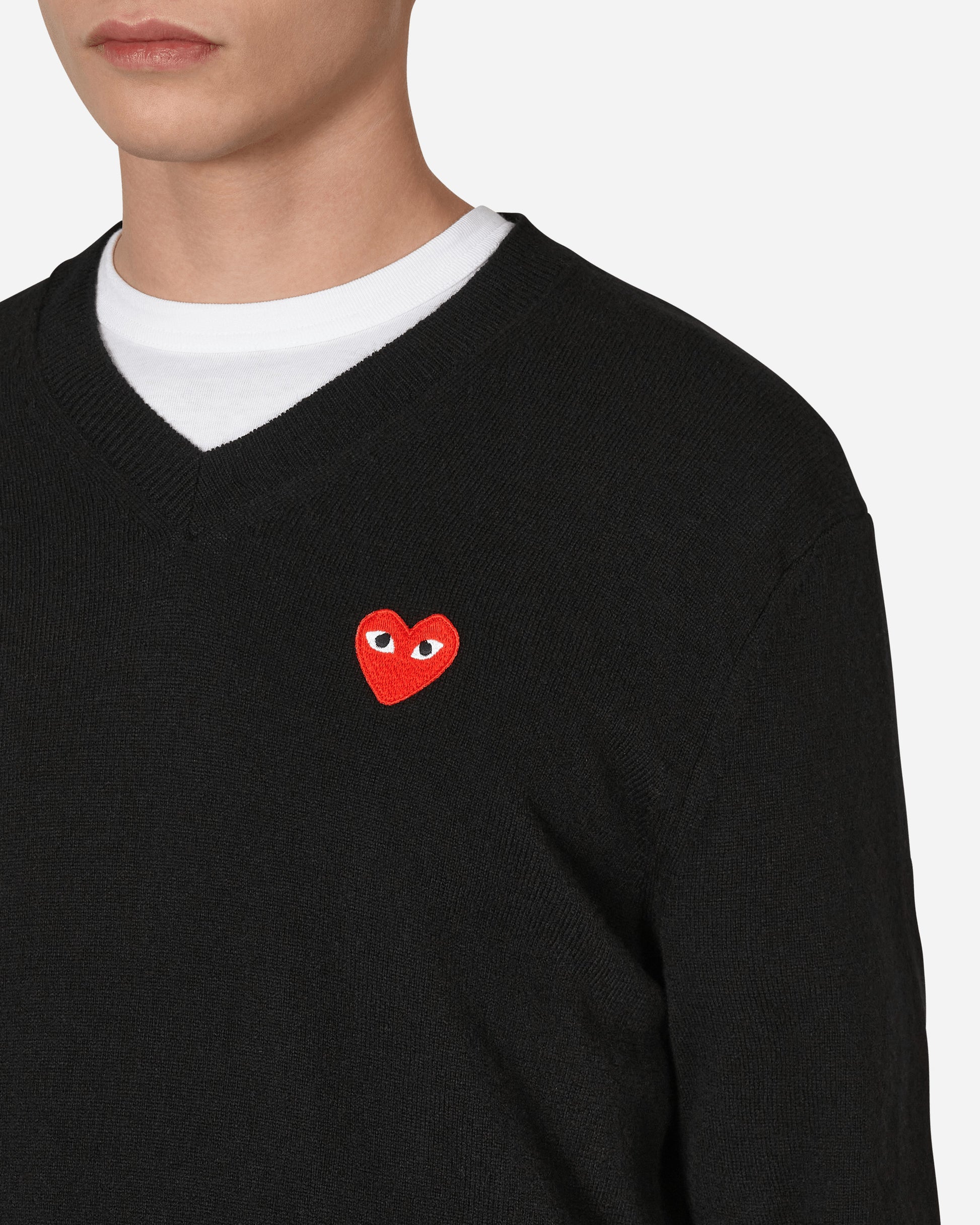 Comme Des Garçons Play Knit Pullover White Knitwears Sweaters P1N002 A