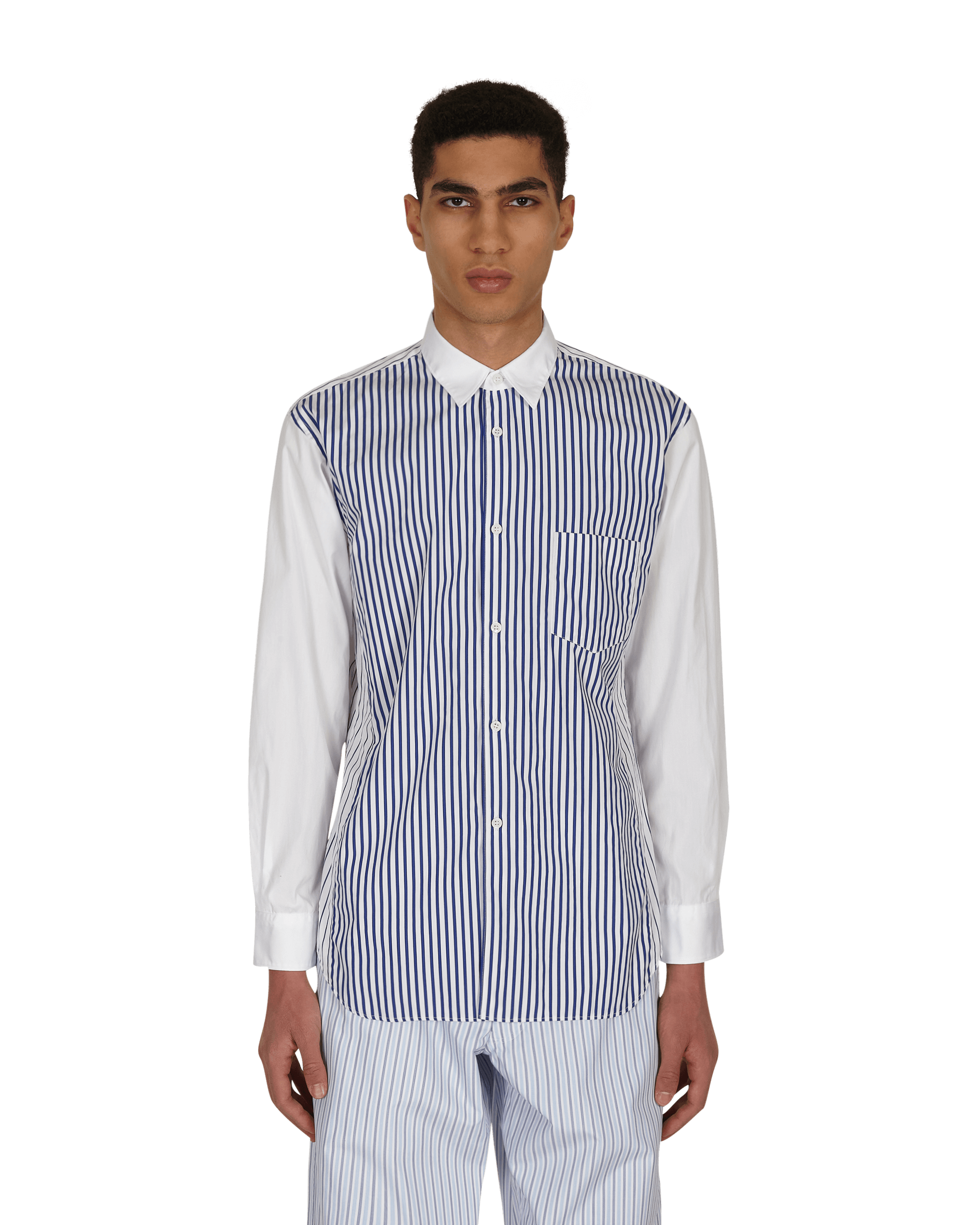 Comme Des Garçons Shirt Woven White/Stblue Shirts Longsleeve FG-B057-SS21 1