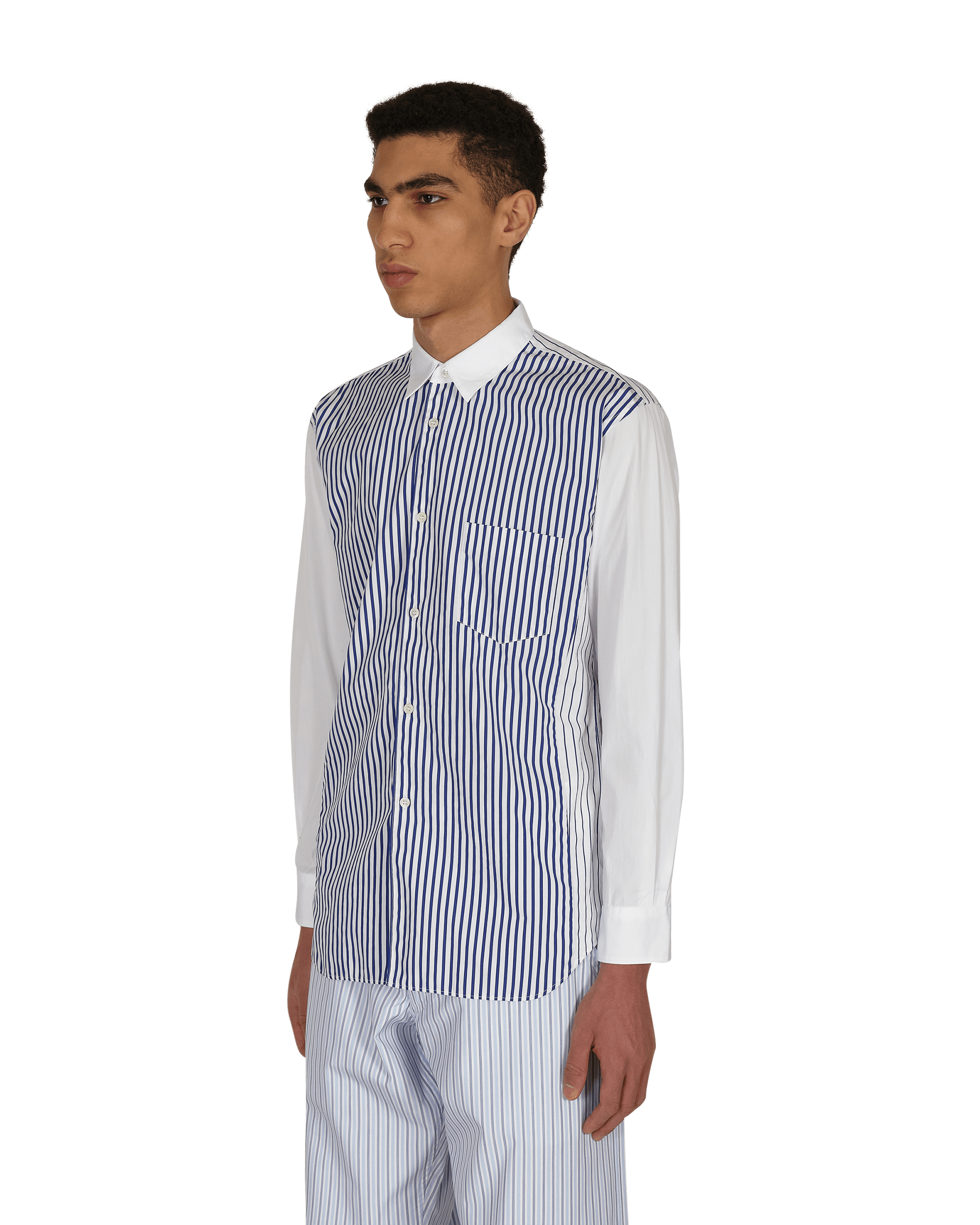 Comme Des Garçons Shirt Woven White/Stblue Shirts Longsleeve FG-B057-SS21 1