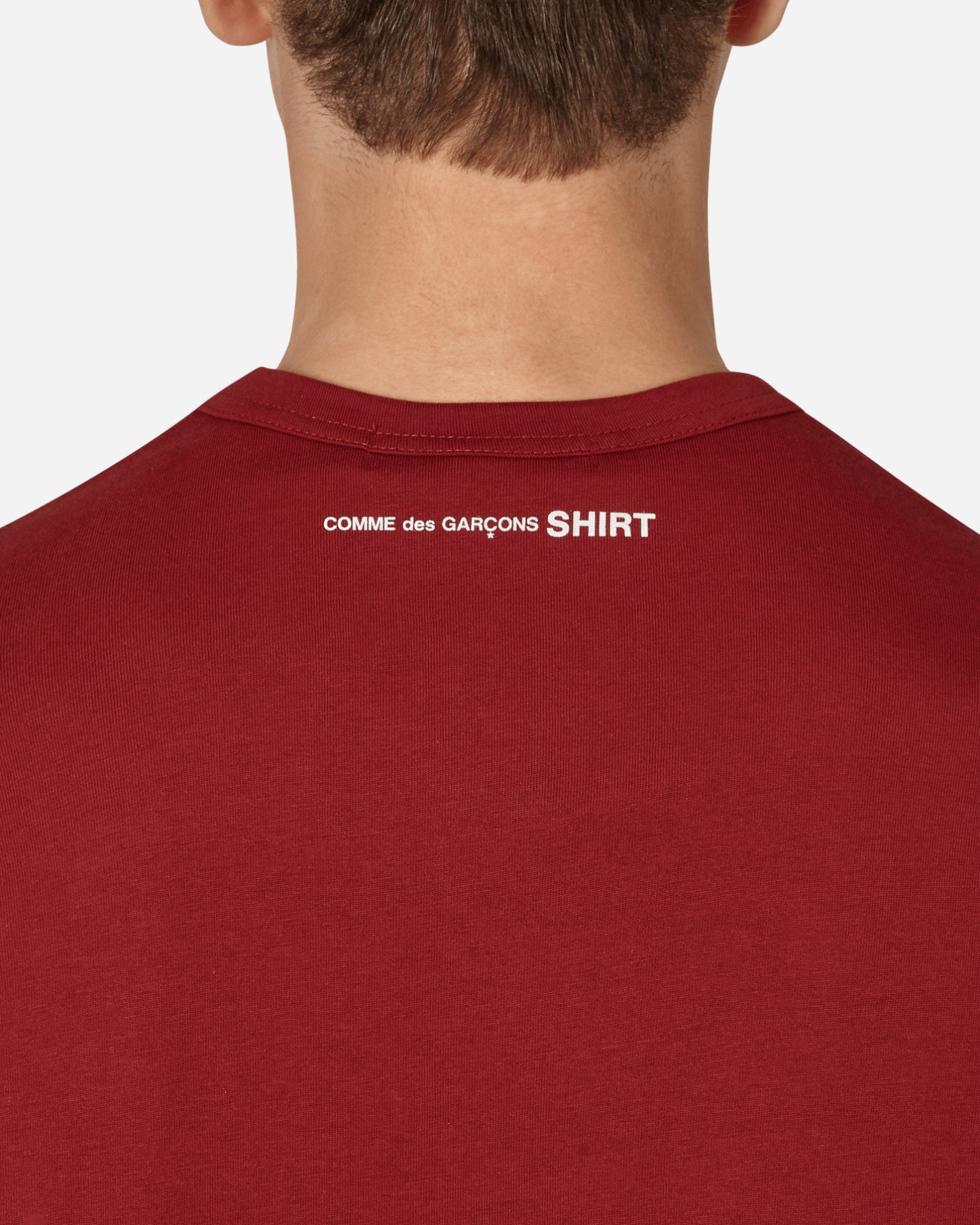 Comme Des Garçons Shirt Mens T-Shirt Knit Burgundy T-Shirts Shortsleeve FJ-T016-W22 4