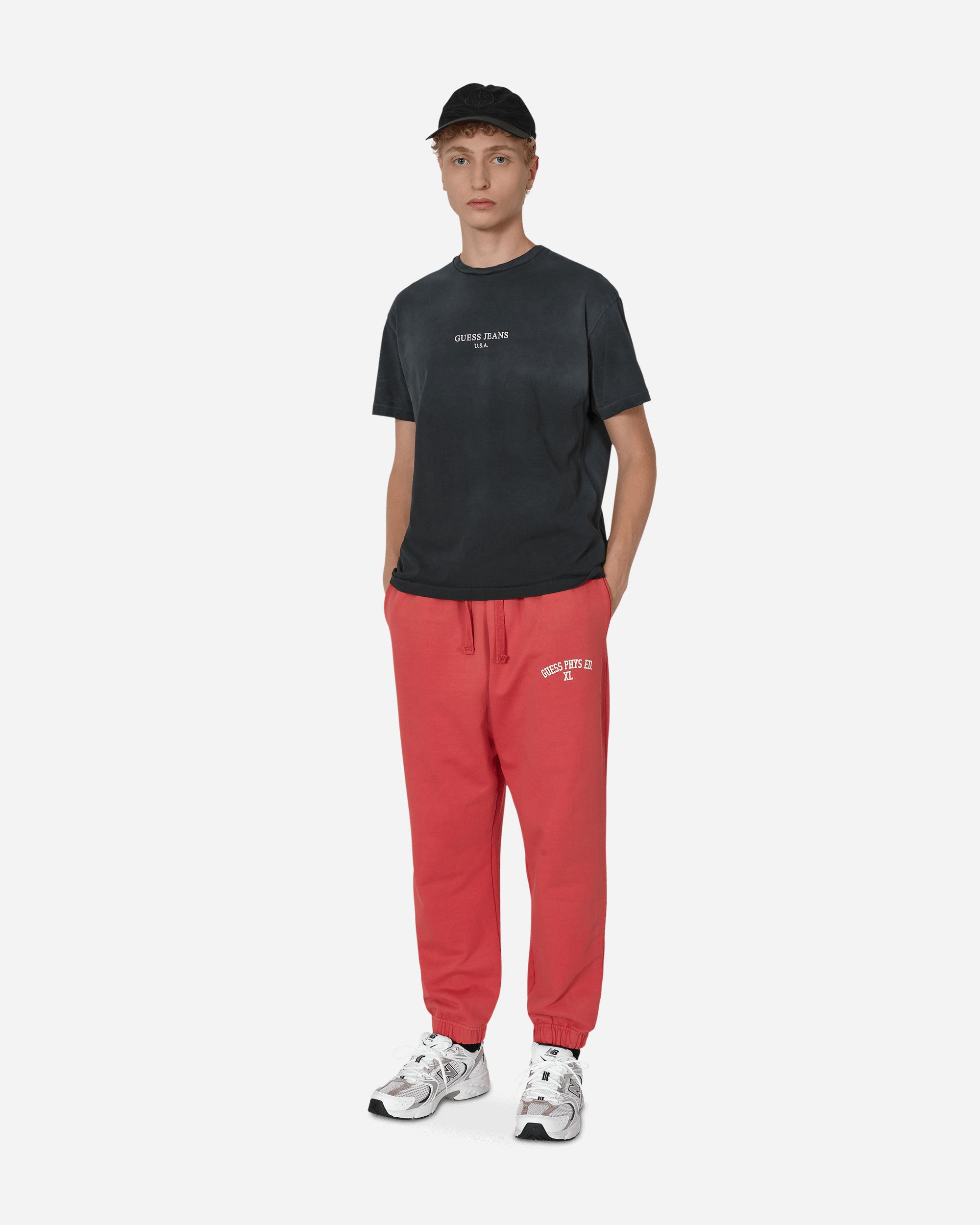 Washed Terry Sweatpants Red