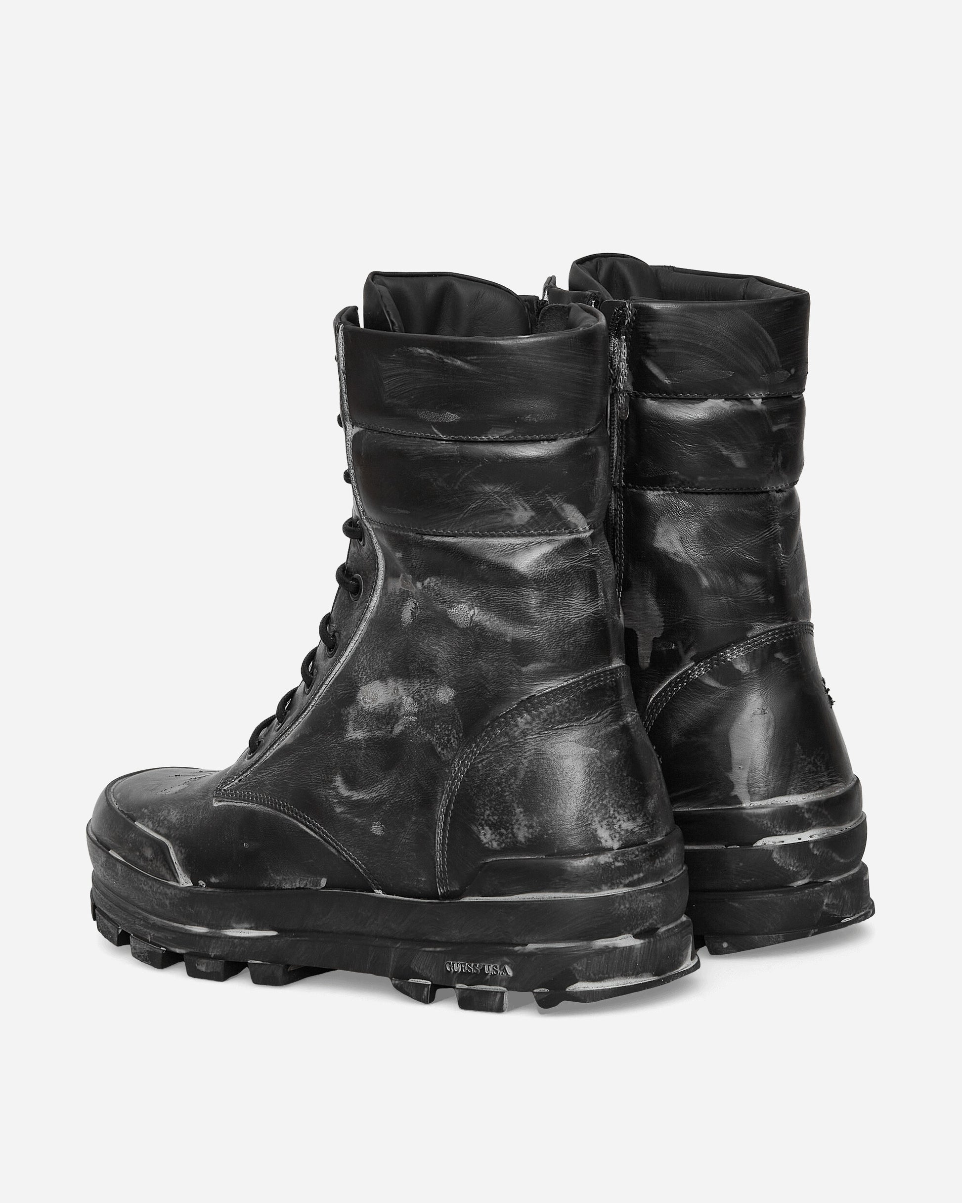 Guess USA Gusa Leather Boots Jet Black Multi Boots Mid Boot M3BZ33L0TC0 JTMU