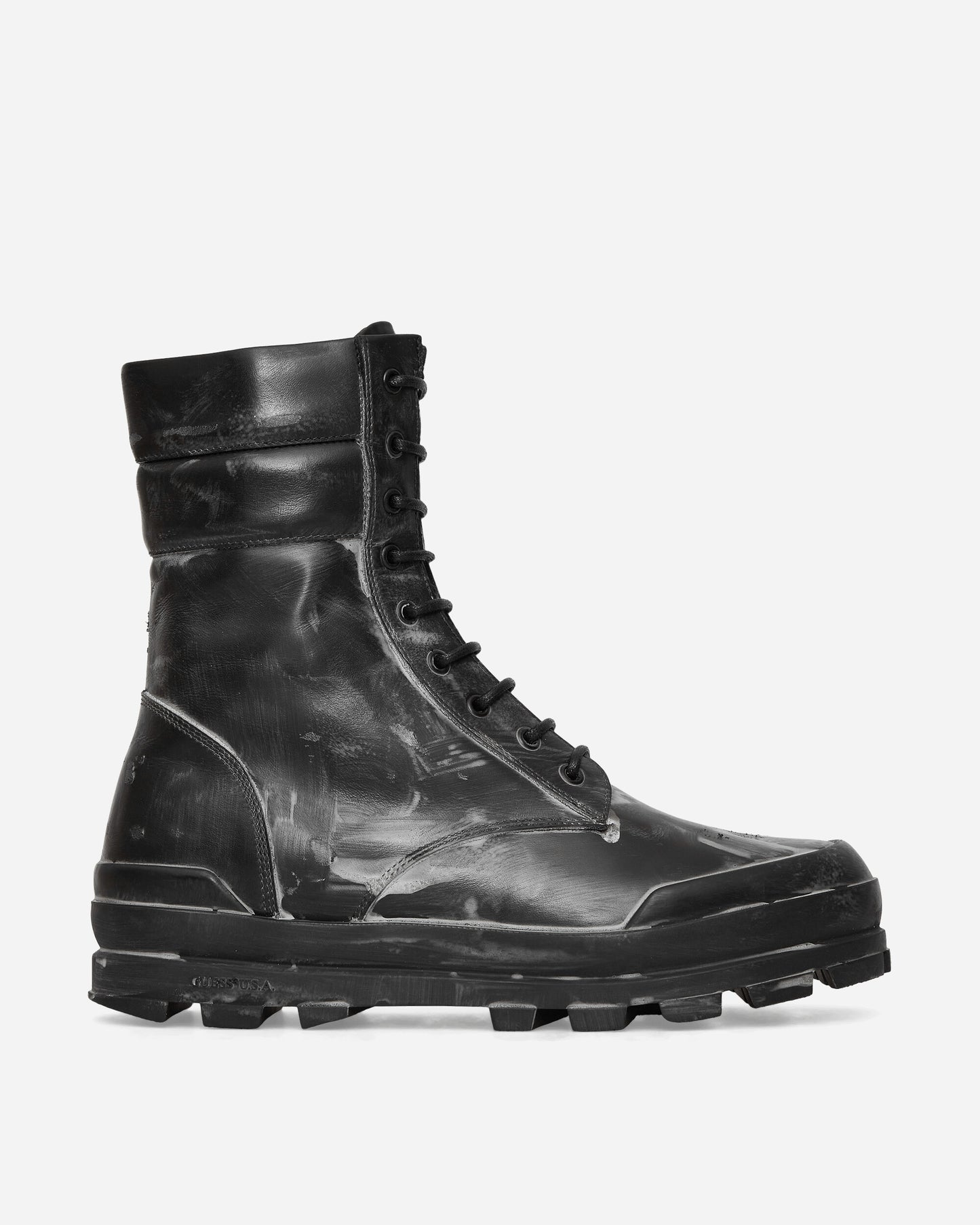 Guess USA Gusa Leather Boots Jet Black Multi Boots Mid Boot M3BZ33L0TC0 JTMU