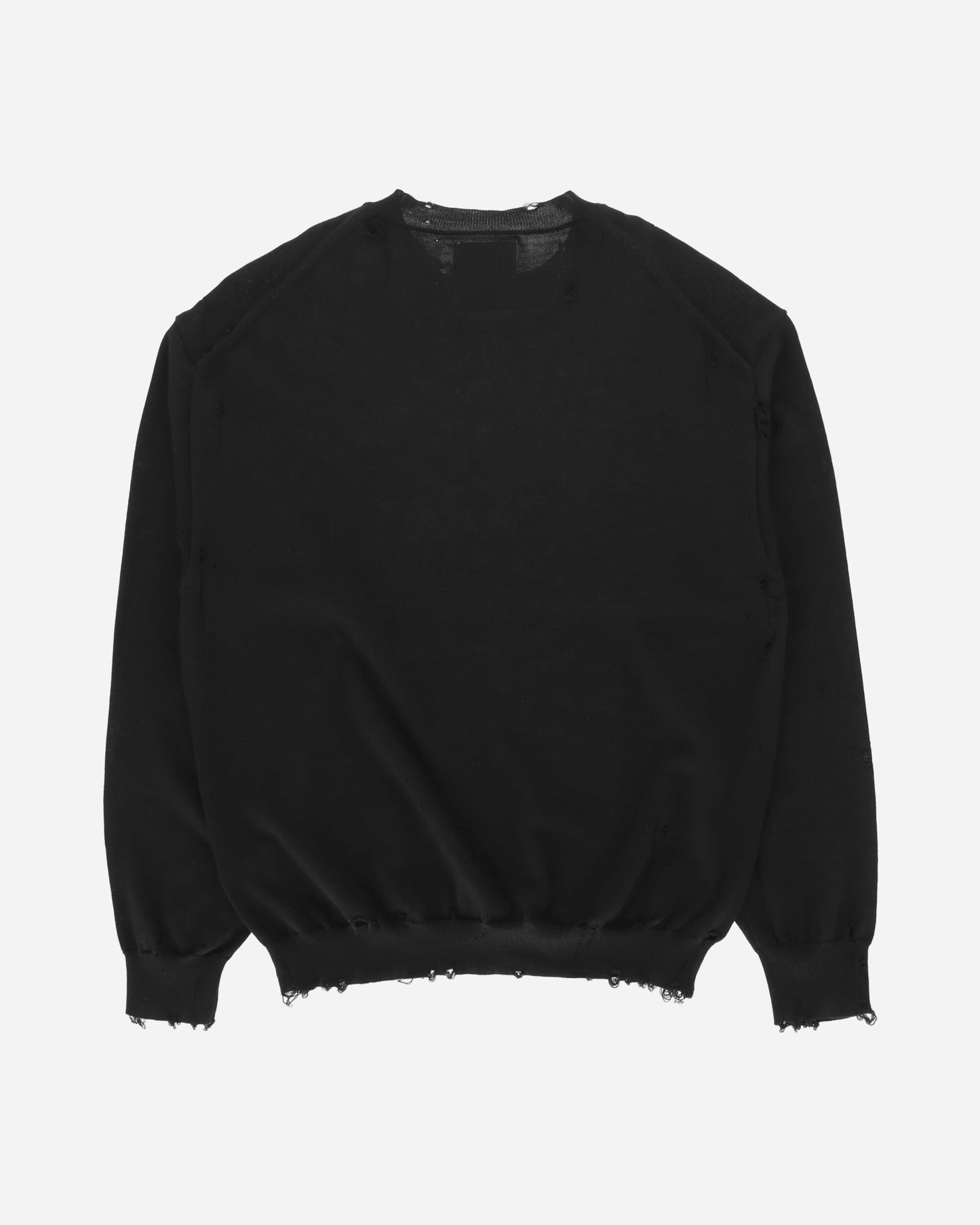 Maison MIHARA YASUHIRO Distressed Knit Pullover Black Knitwears Sweaters J11SW503 BLACK