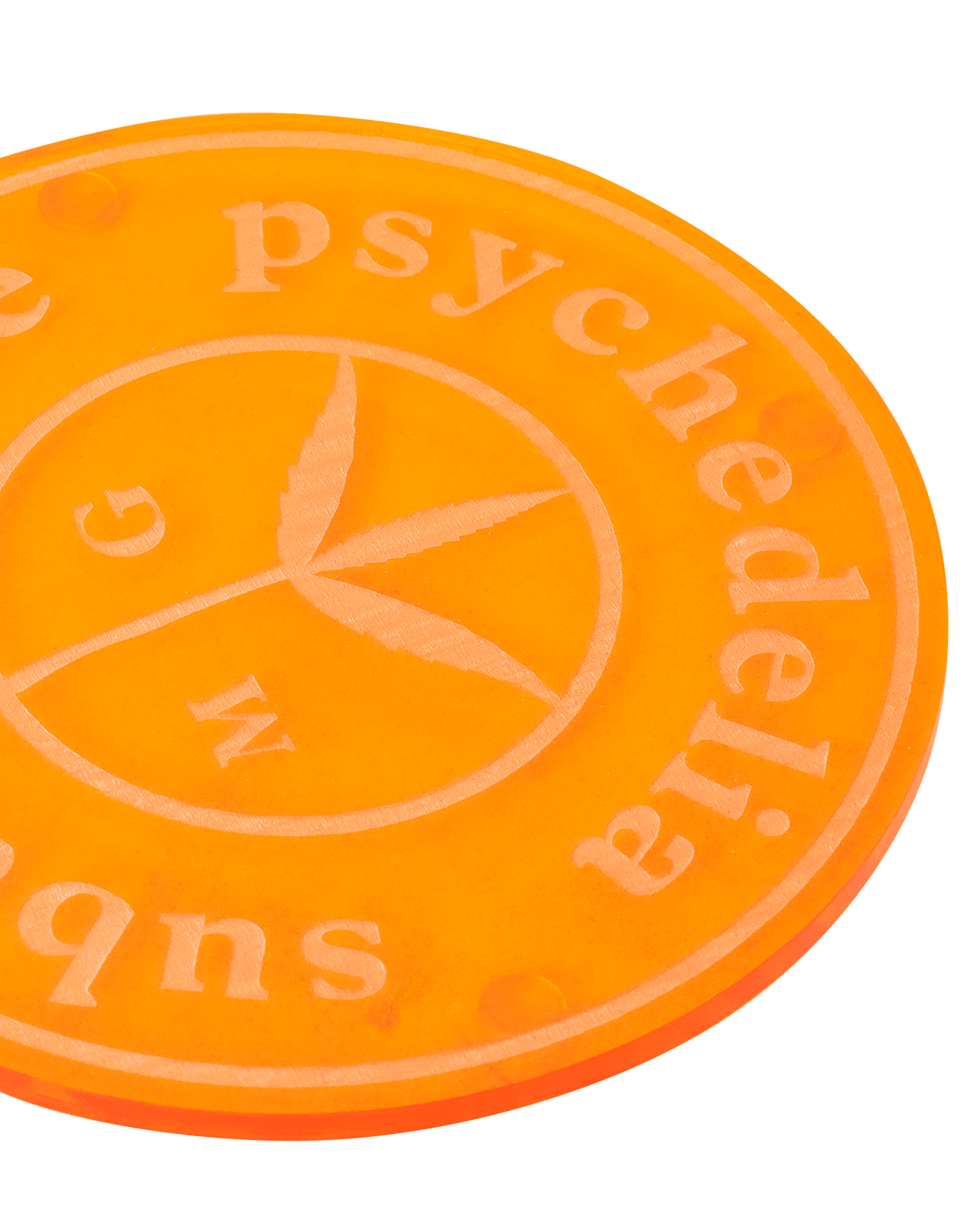 Mr Green Suburbanize Psychedelia Coaster Set 4 Translucent Orange Homeware Design Items MGSUBURBCOASTER 001