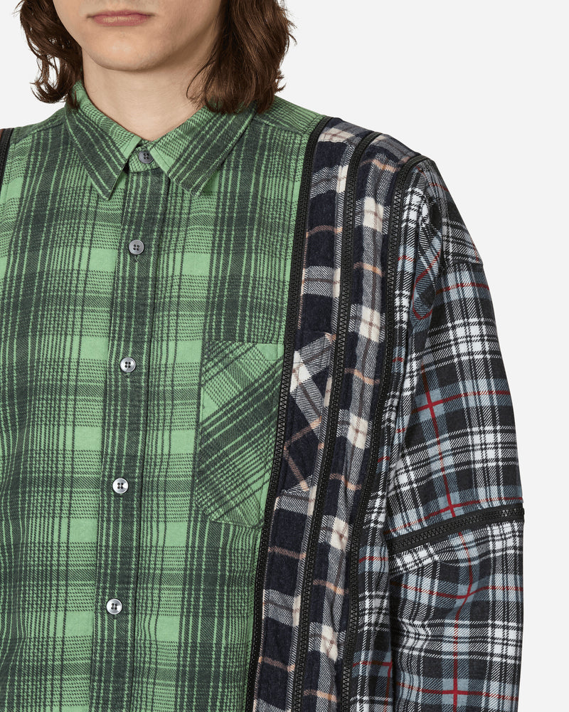 Needles Flannel Shirt - 7 Cuts Zipped Wide Shirt Assorted Shirts Longsleeve Shirt MR343 1019
