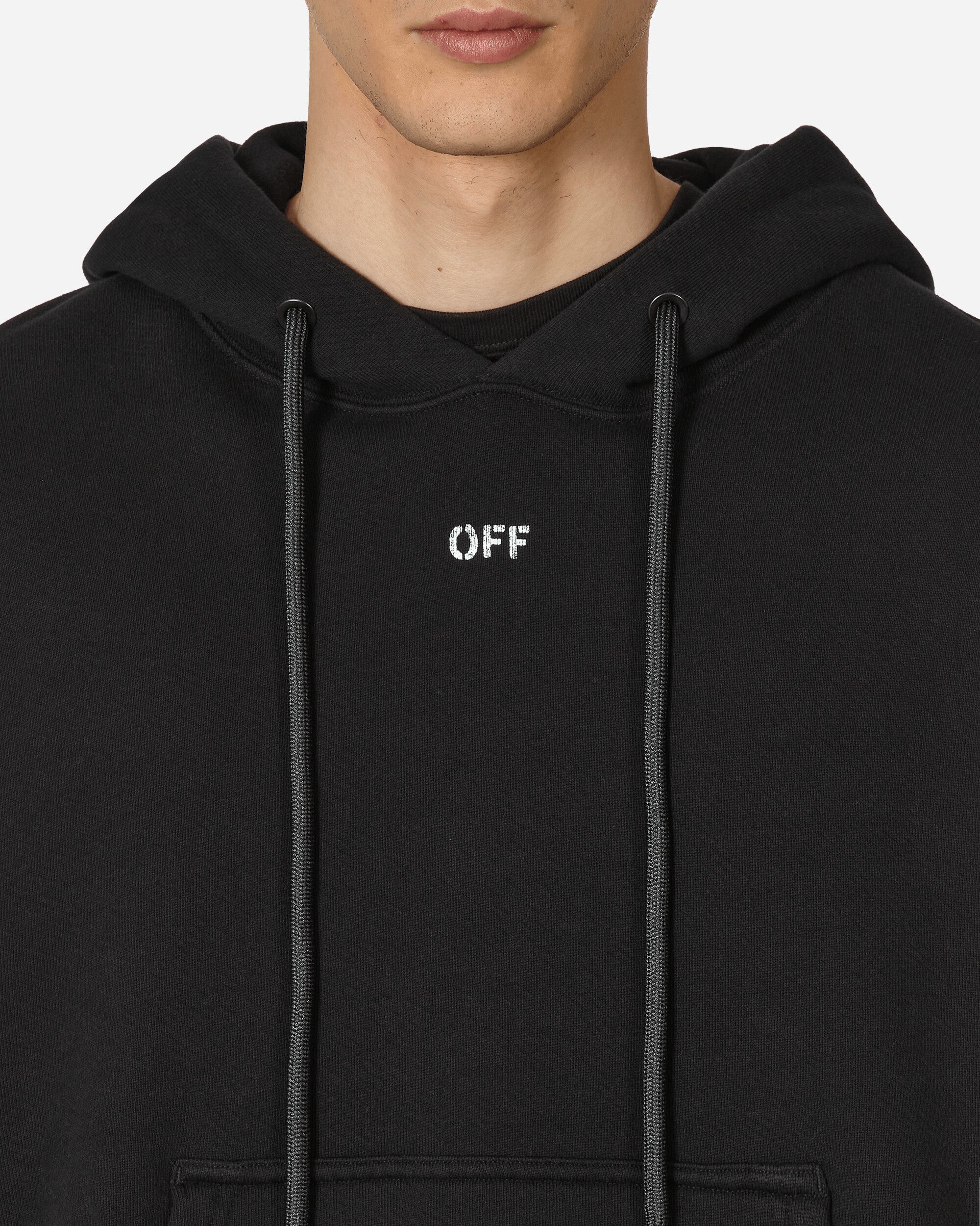 Off-White Off Stamp Skate Hoodie Black/White Sweatshirts Hoodies OMBB085F23FLE0011 1001