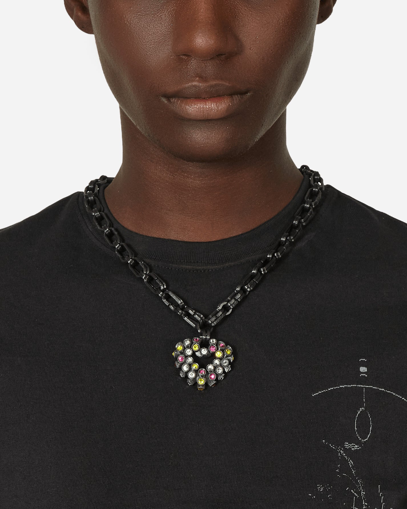 Roussey Wmns Crush Pendant Necklace Exclusive Multi Black Exclu Jewellery Necklaces S23N04 1