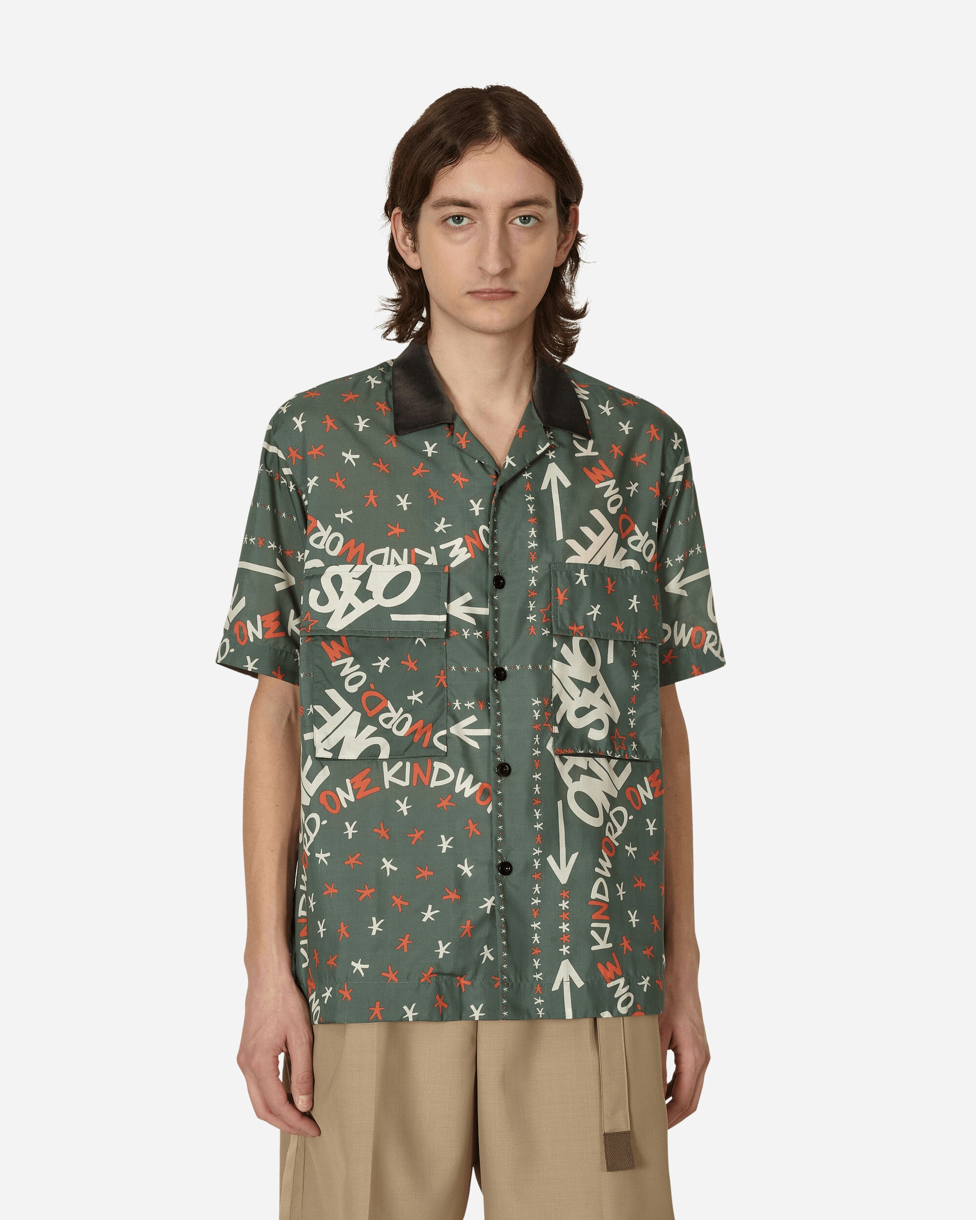 sacai Eric Haze Bandana Print Shirt Green - Slam Jam® Official Store